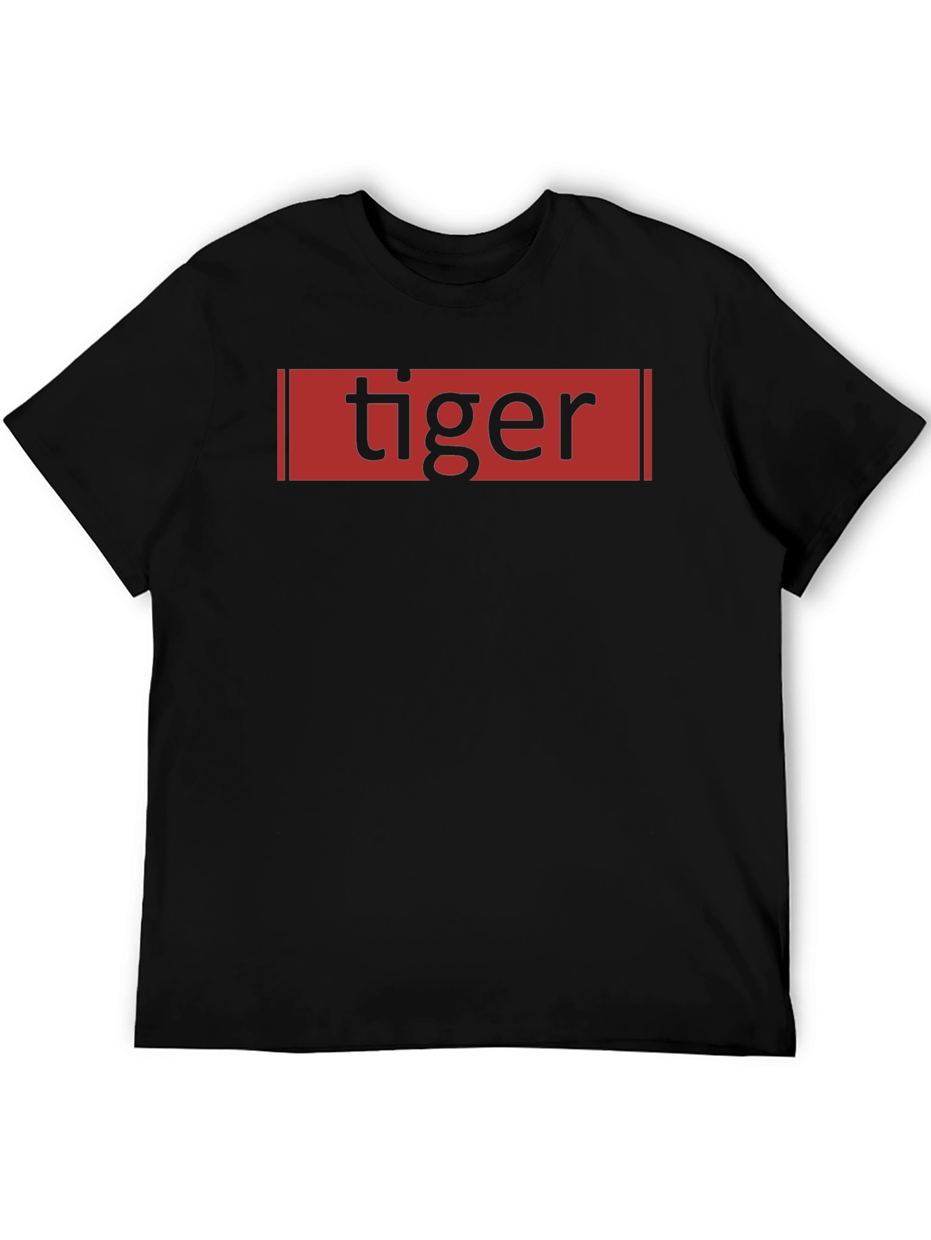 Tiger Graphic Print Crew Neck Black T-Shirt
