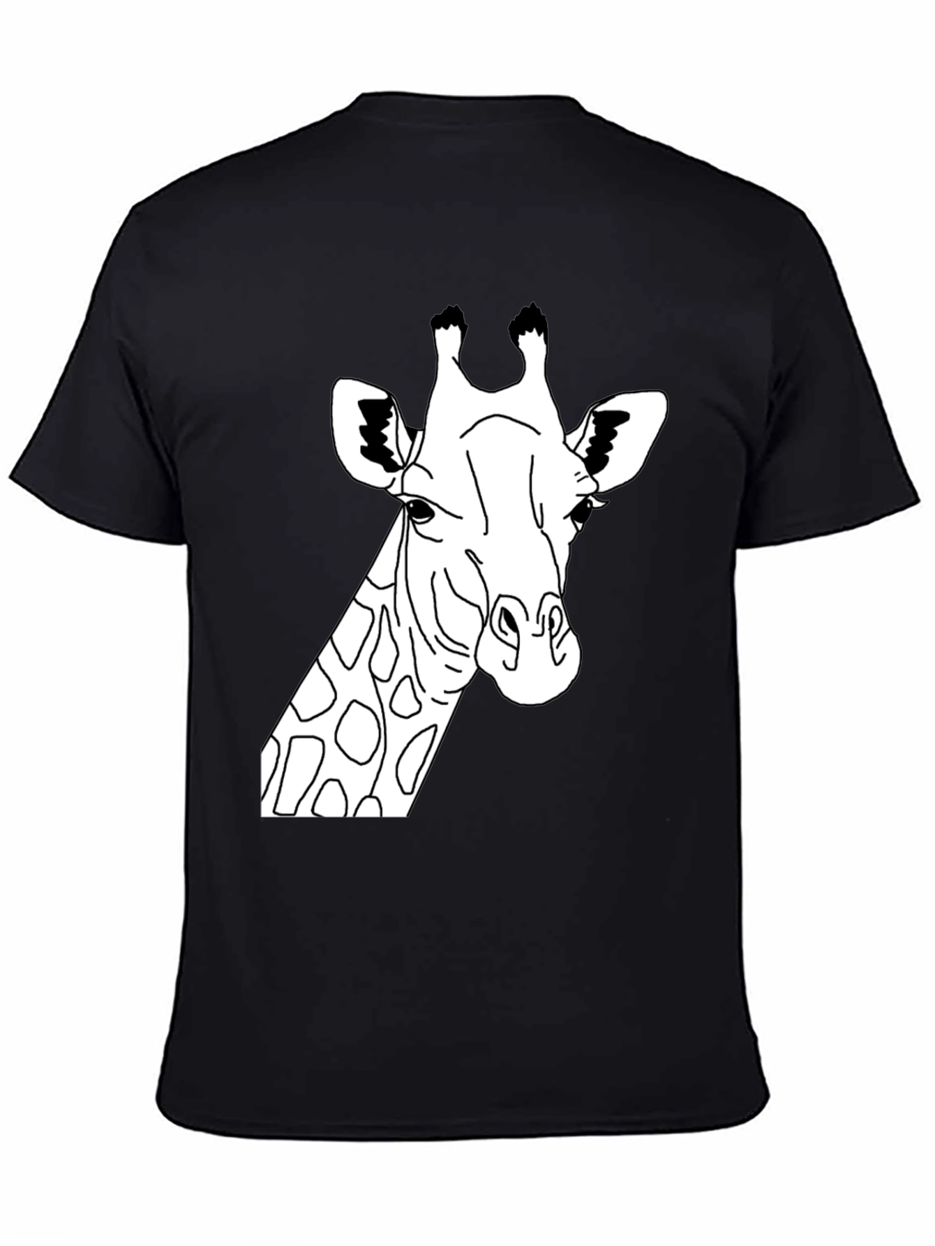 Giraffe Graphic Tee - Mens Black Cotton T-Shirt