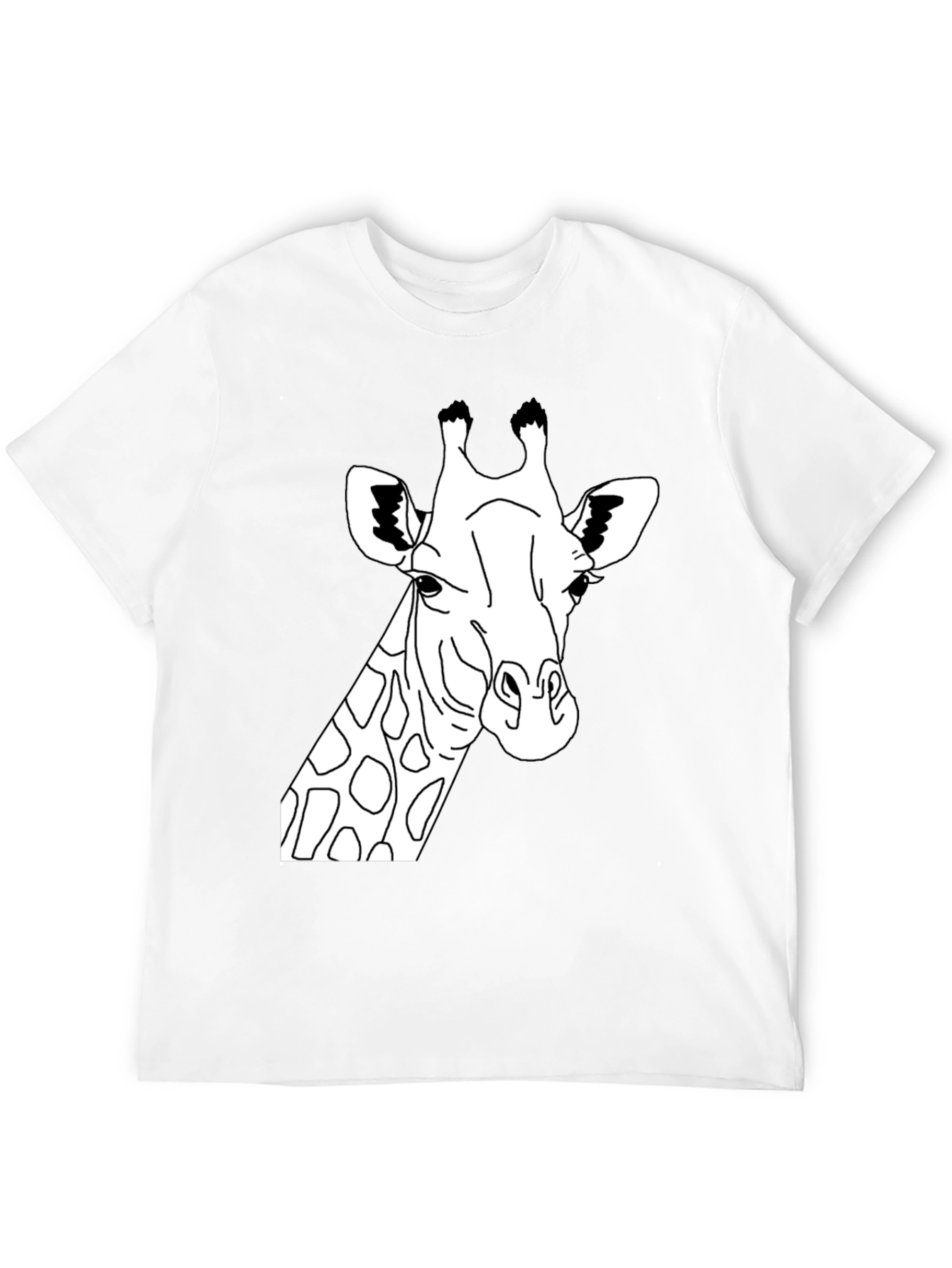 Giraffe Graphic Tee - Mens Black Cotton T-Shirt