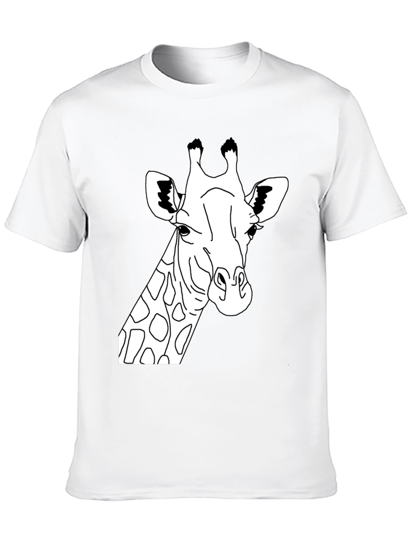 Giraffe Graphic Tee - Mens Black Cotton T-Shirt