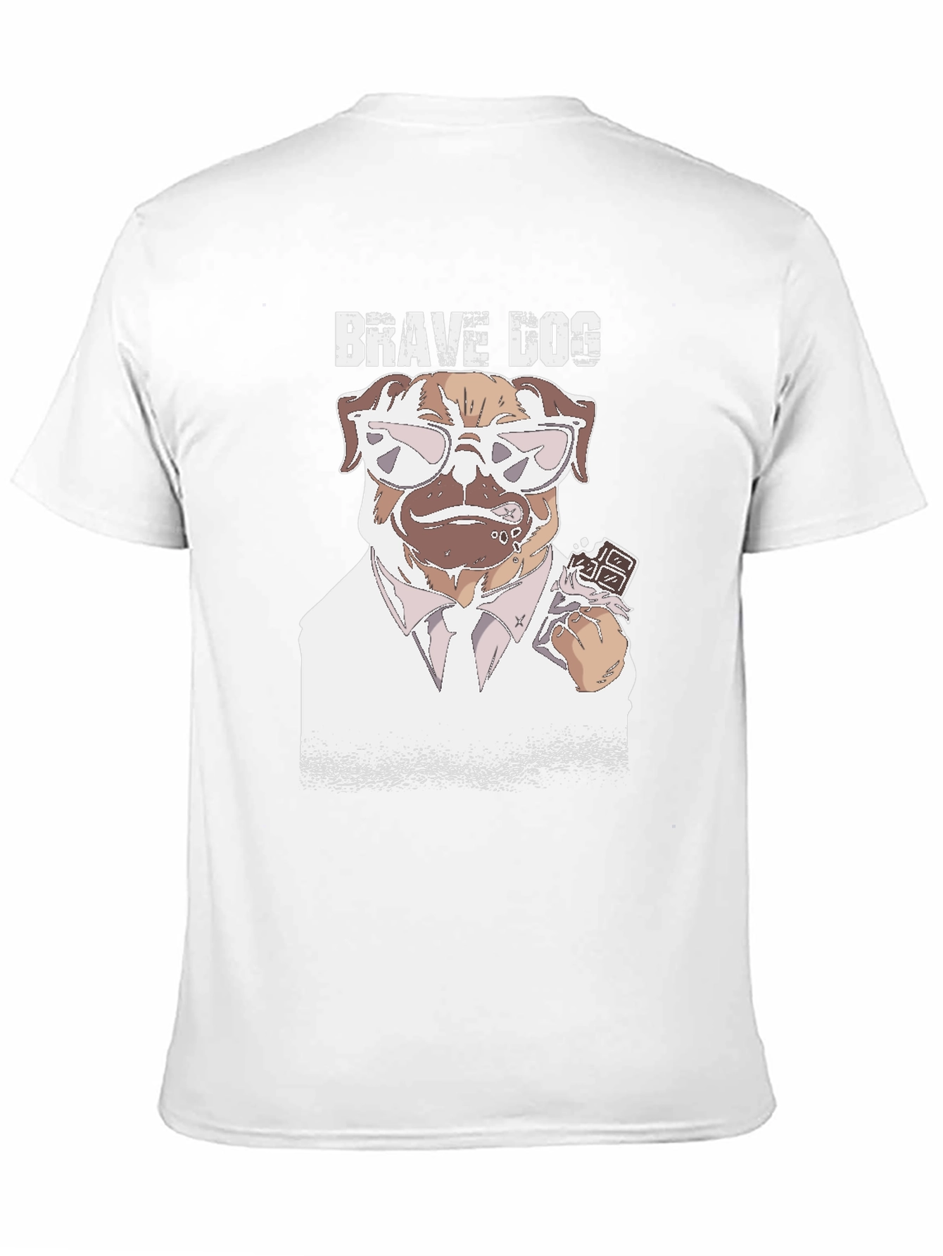 Brave Dog T-Shirt - Funny Pug with Chocolate