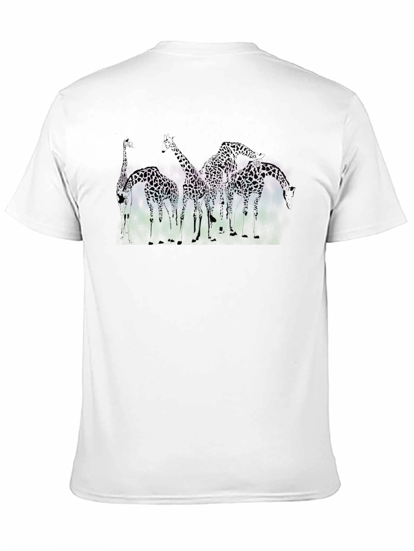 Giraffe Silhouette Graphic Black T-Shirt
