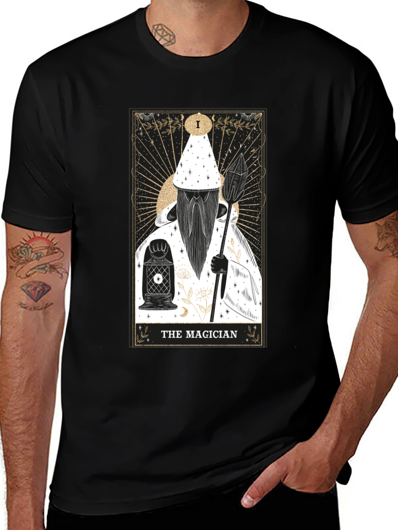 The Magician Tarot Card Graphic Tee - Black