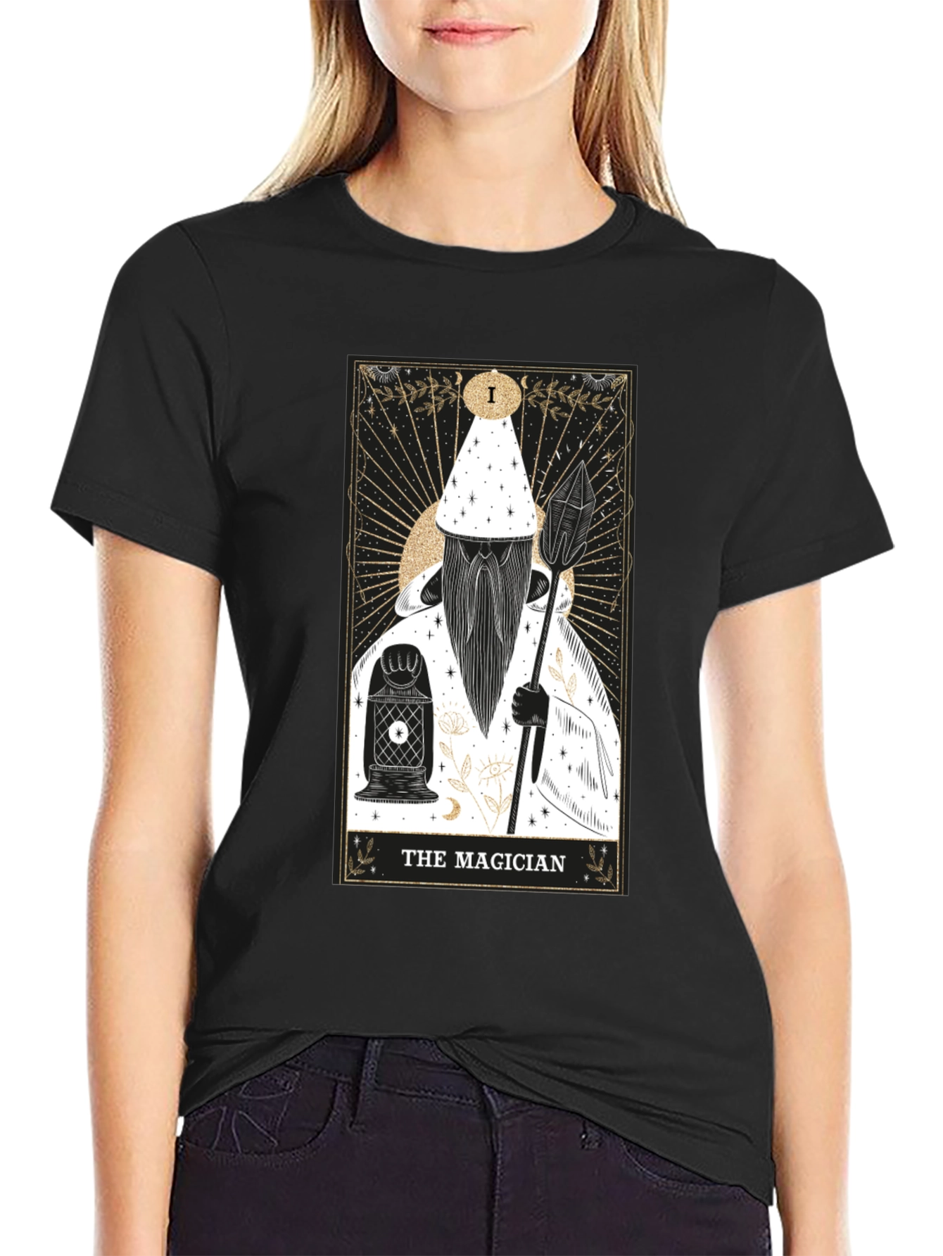 The Magician Tarot Card Graphic Tee - Black