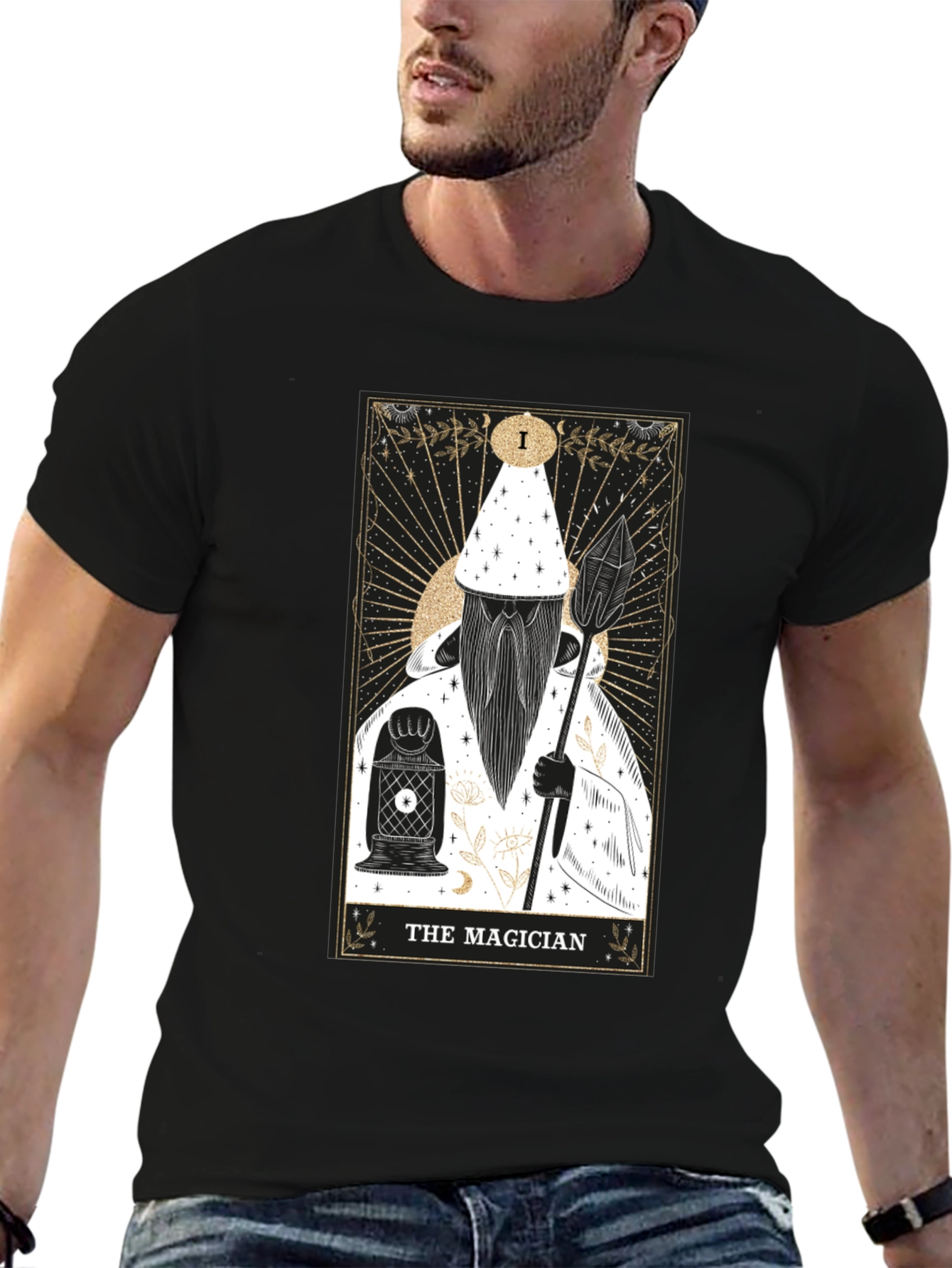 The Magician Tarot Card Graphic Tee - Black