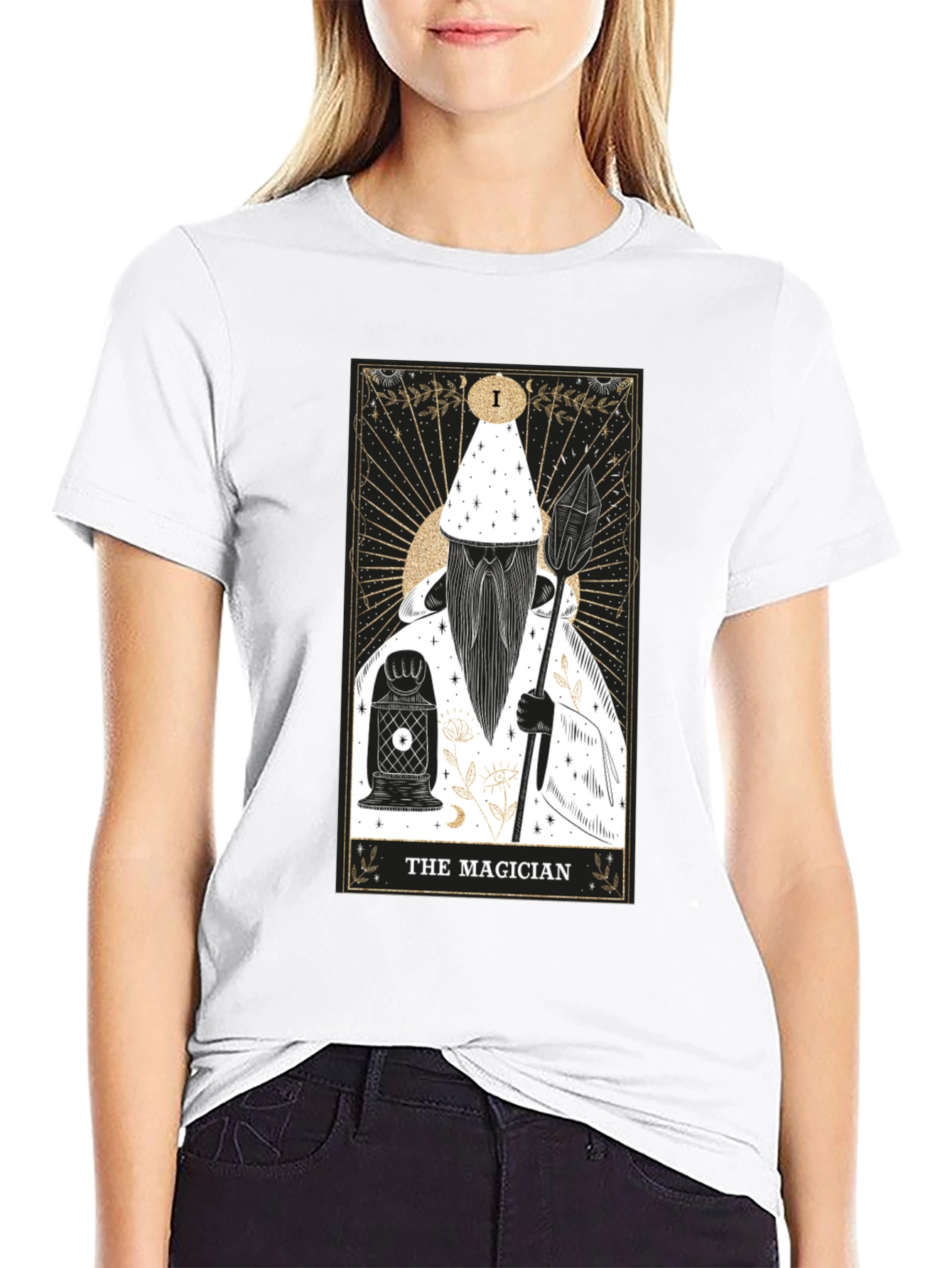 The Magician Tarot Card Graphic Tee - Black