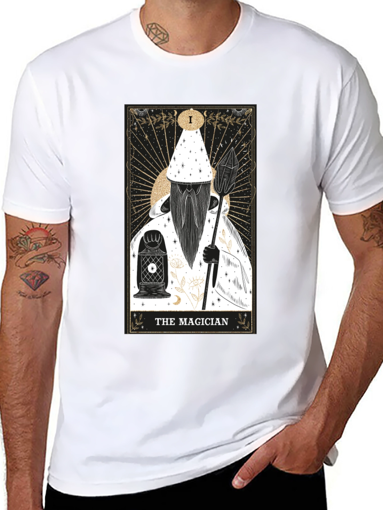 The Magician Tarot Card Graphic Tee - Black