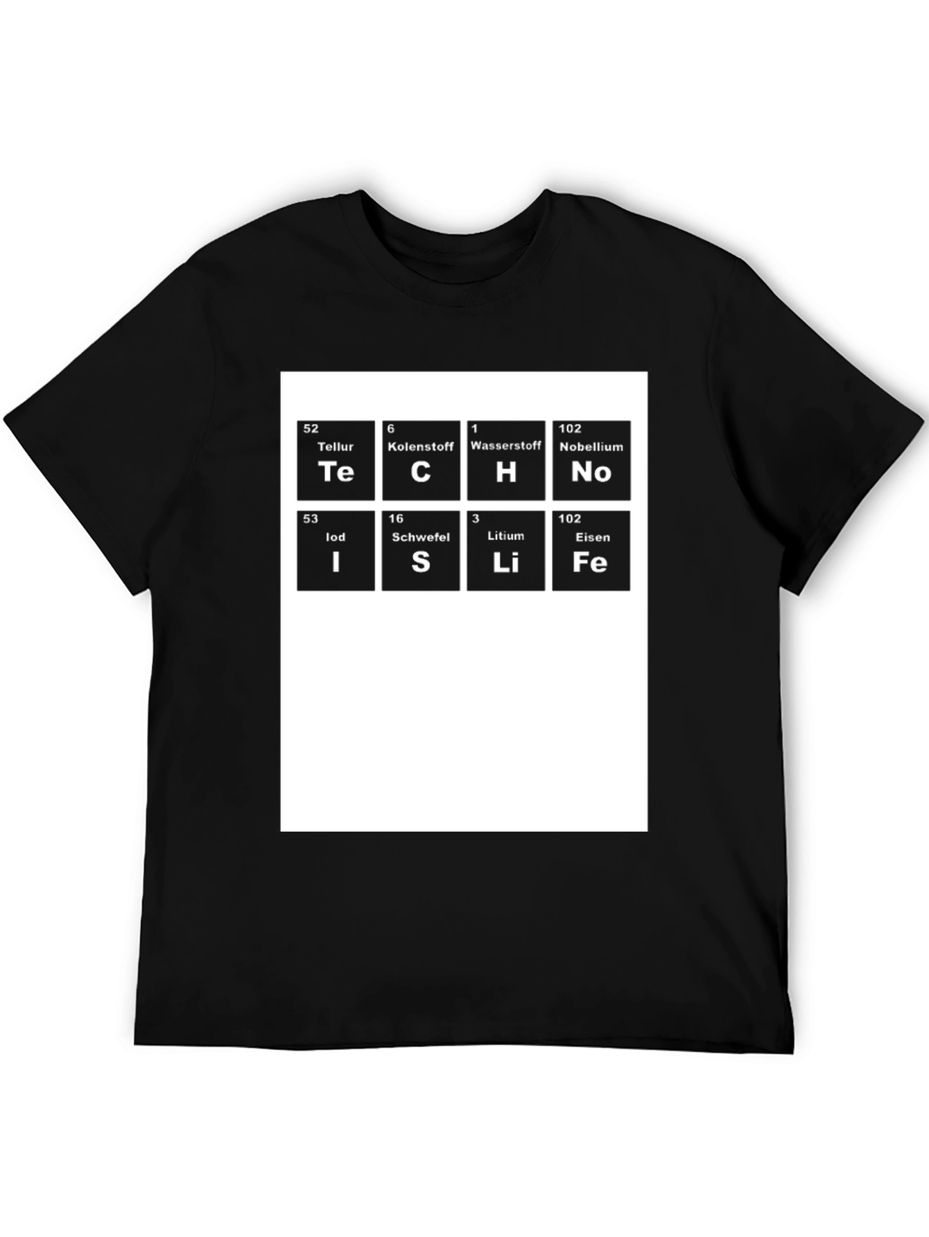 TeCH Is Life Periodic Table Black T-Shirt
