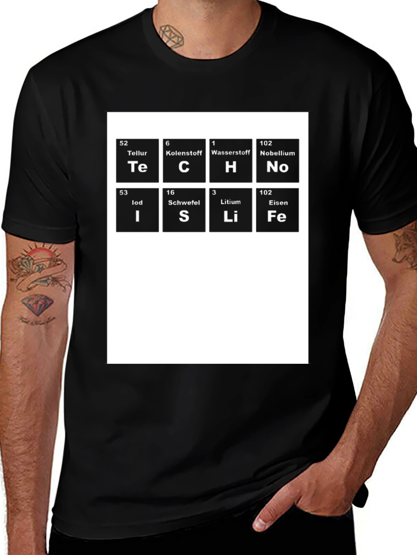 TeCH Is Life Periodic Table Black T-Shirt
