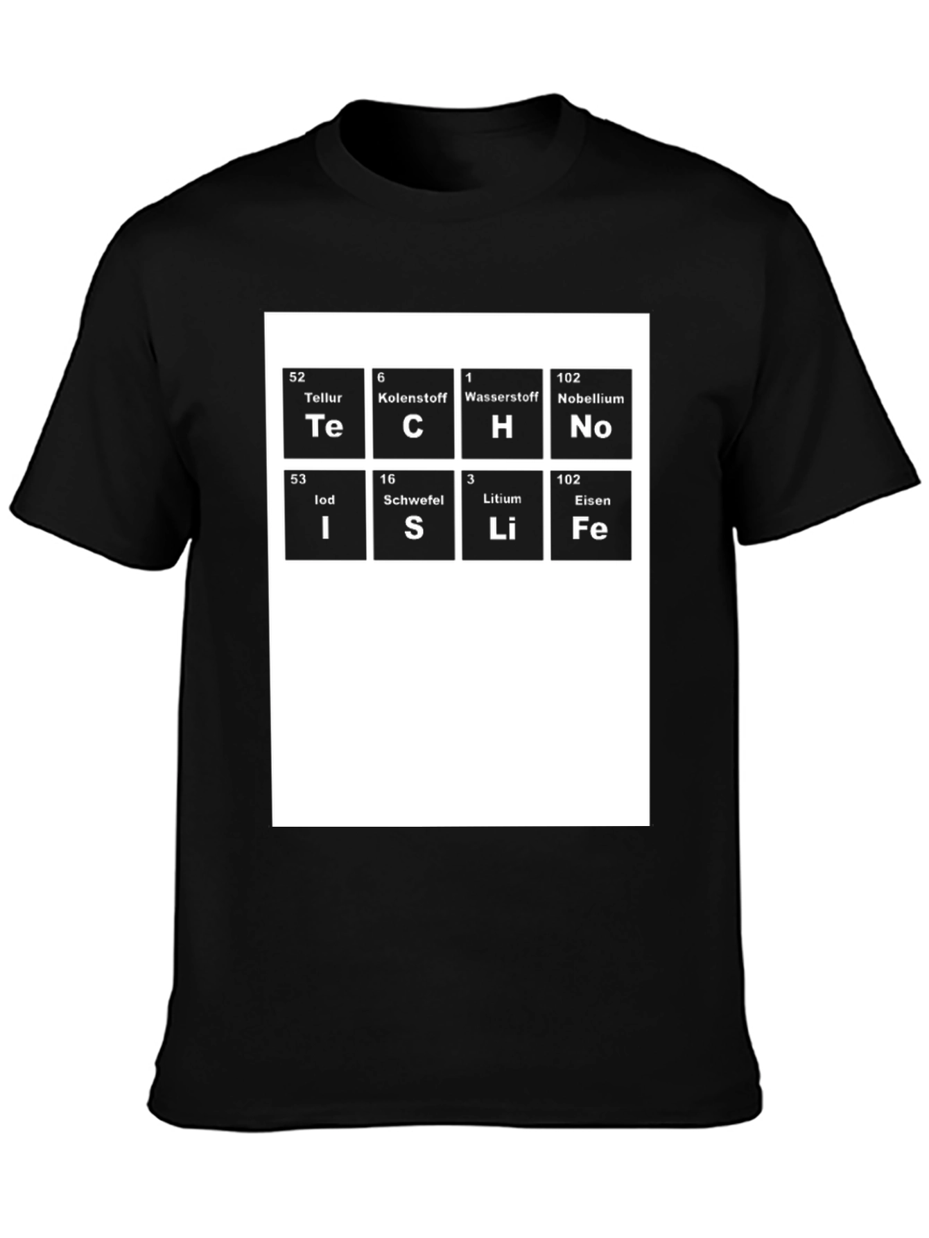 TeCH Is Life Periodic Table Black T-Shirt