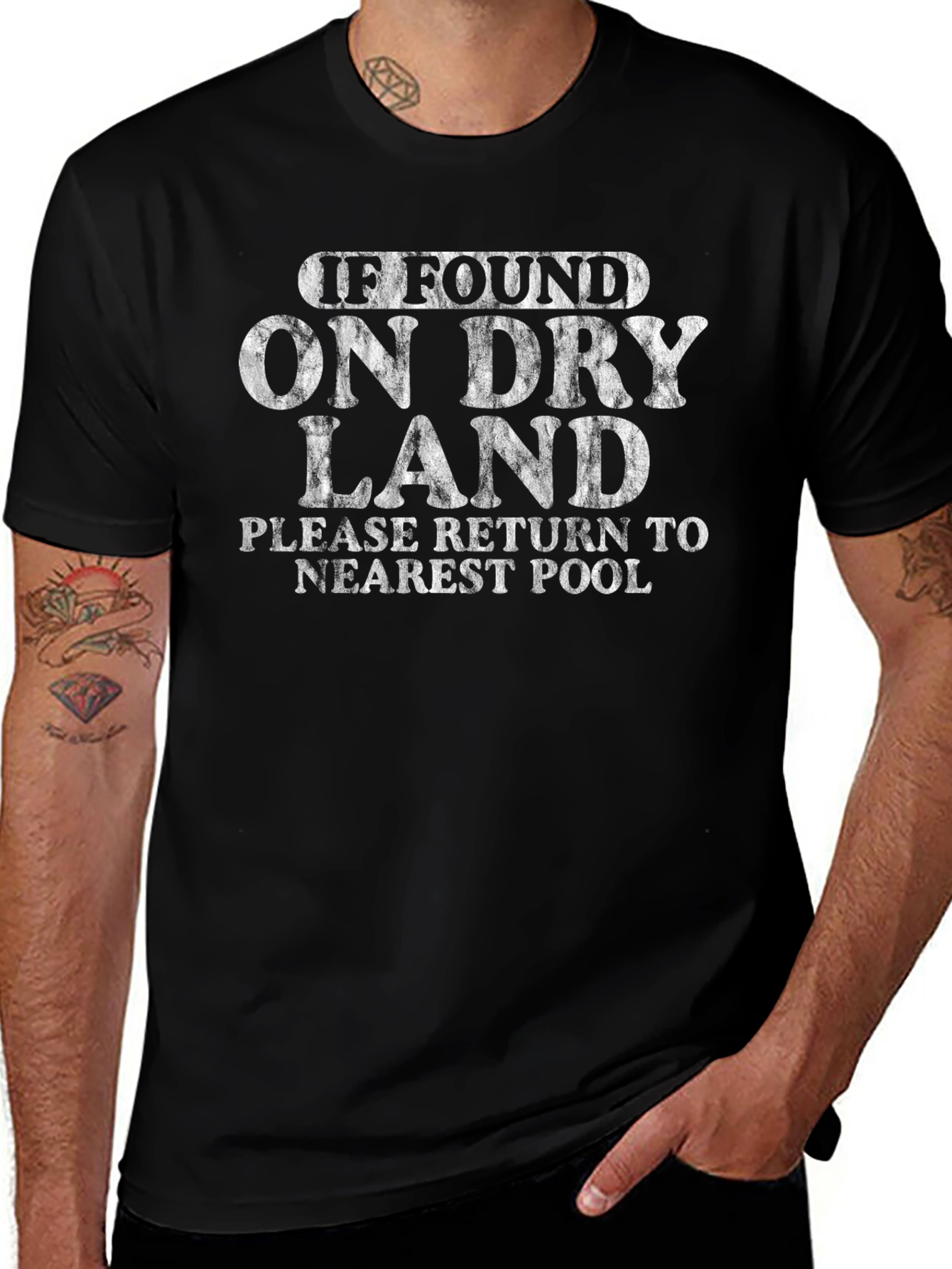 Humorous If Found On Dry Land Graphic T-Shirt
