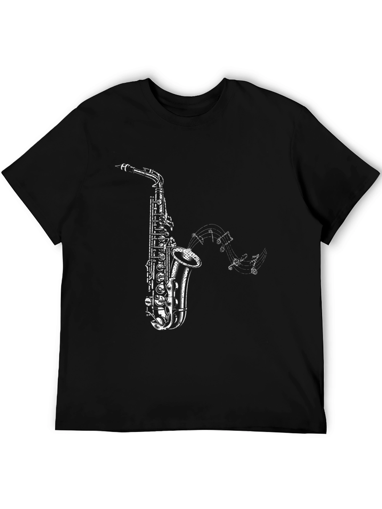 Saxophone Music Mens Black Graphic Tee