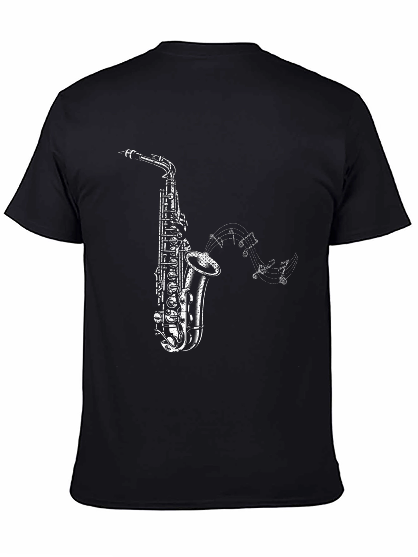 Saxophone Music Mens Black Graphic Tee