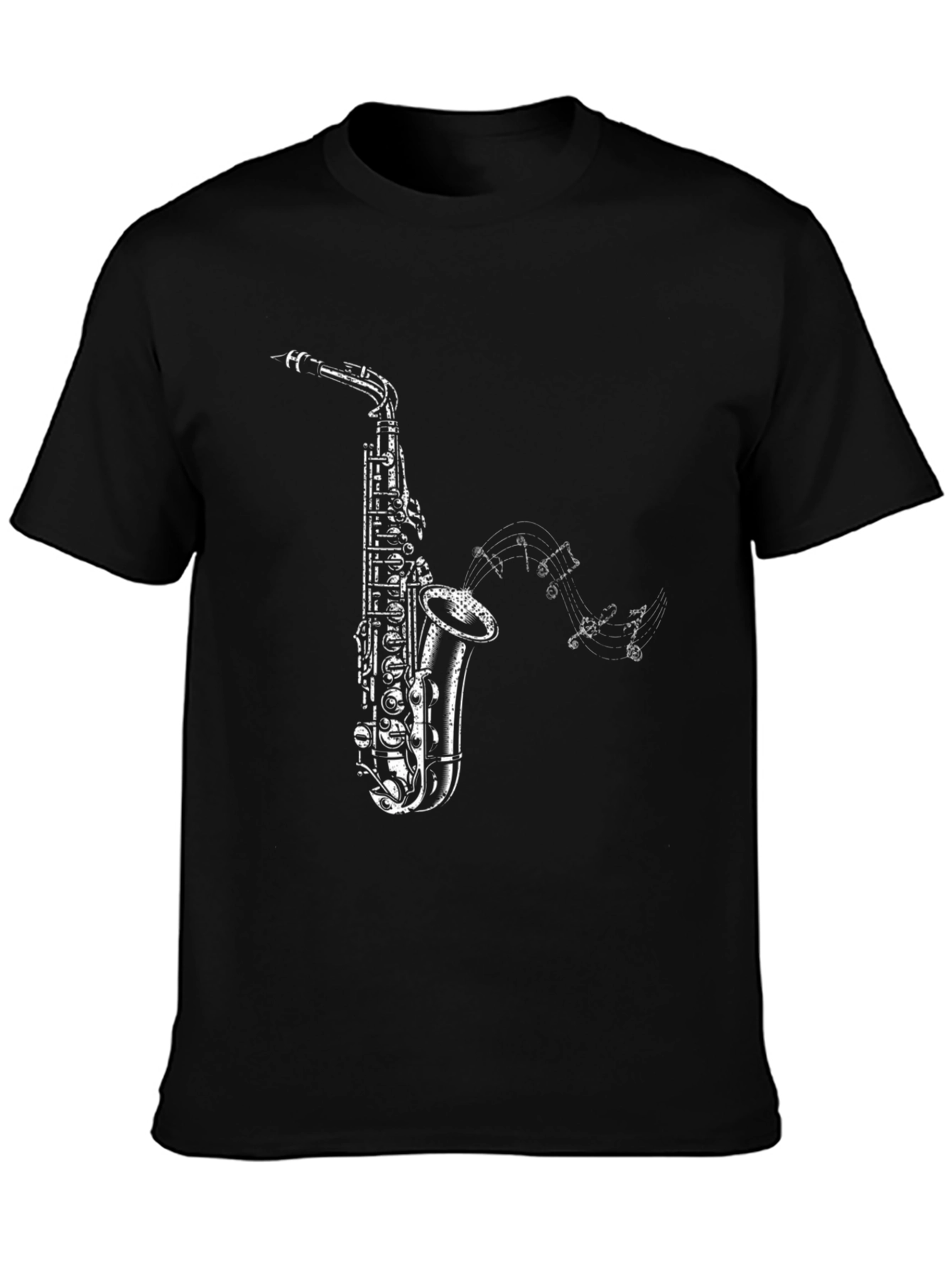 Saxophone Music Mens Black Graphic Tee
