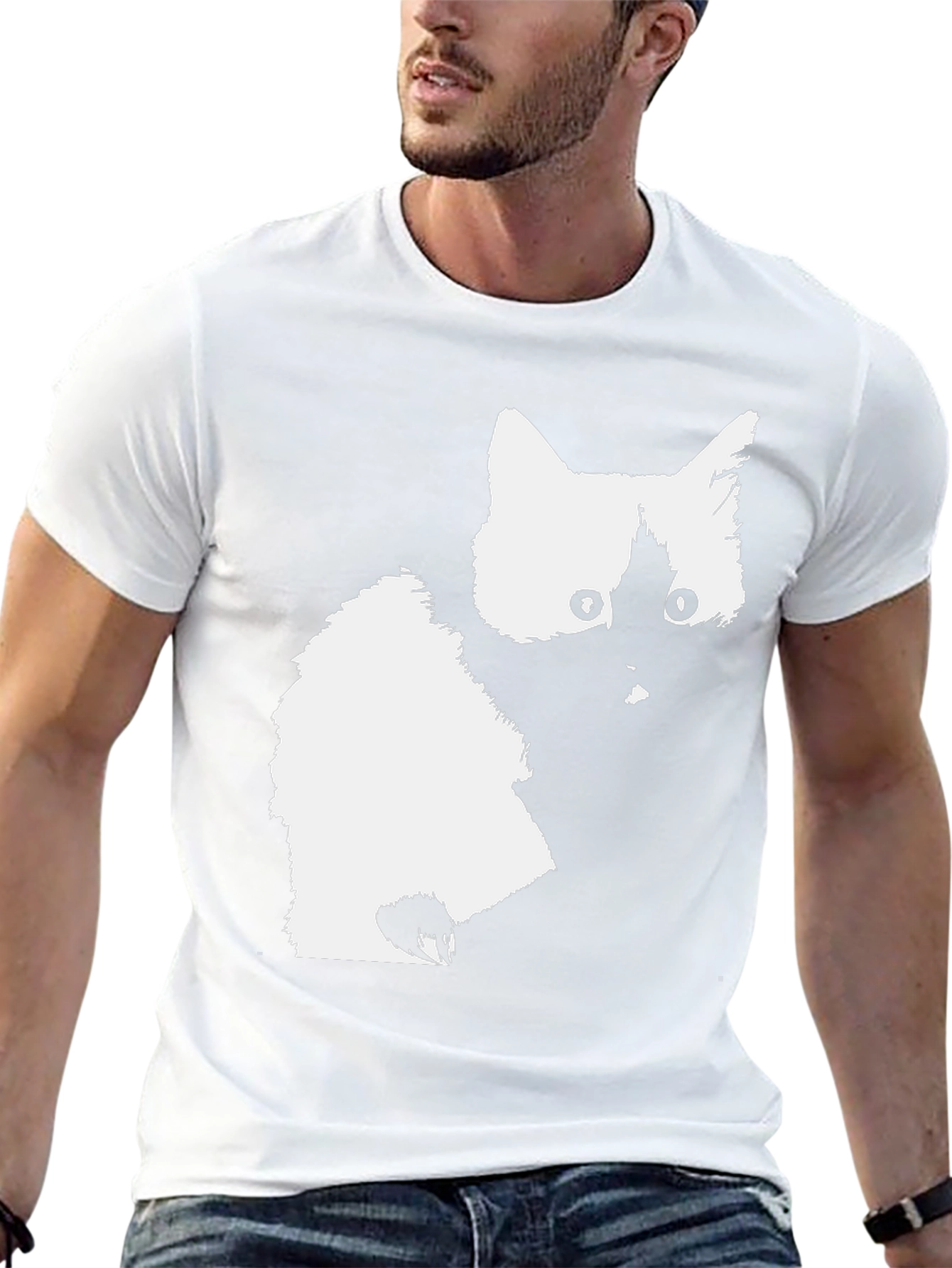 Cat Silhouette Black T-Shirt