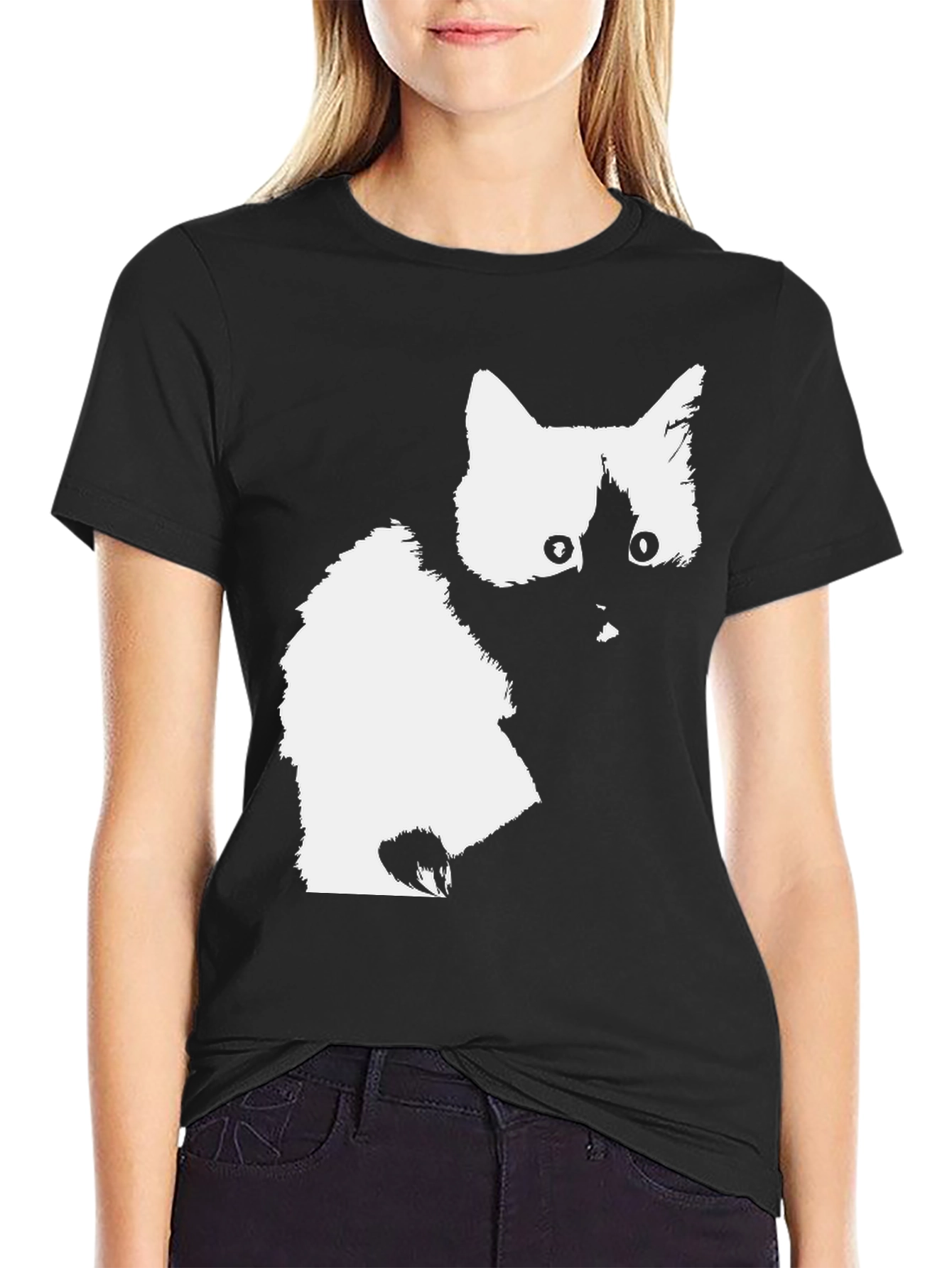 Cat Silhouette Black T-Shirt