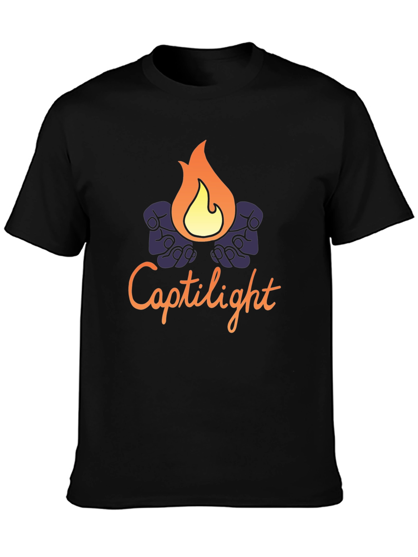 Captilight Graphic T-Shirt - Soft Black Cotton Blend