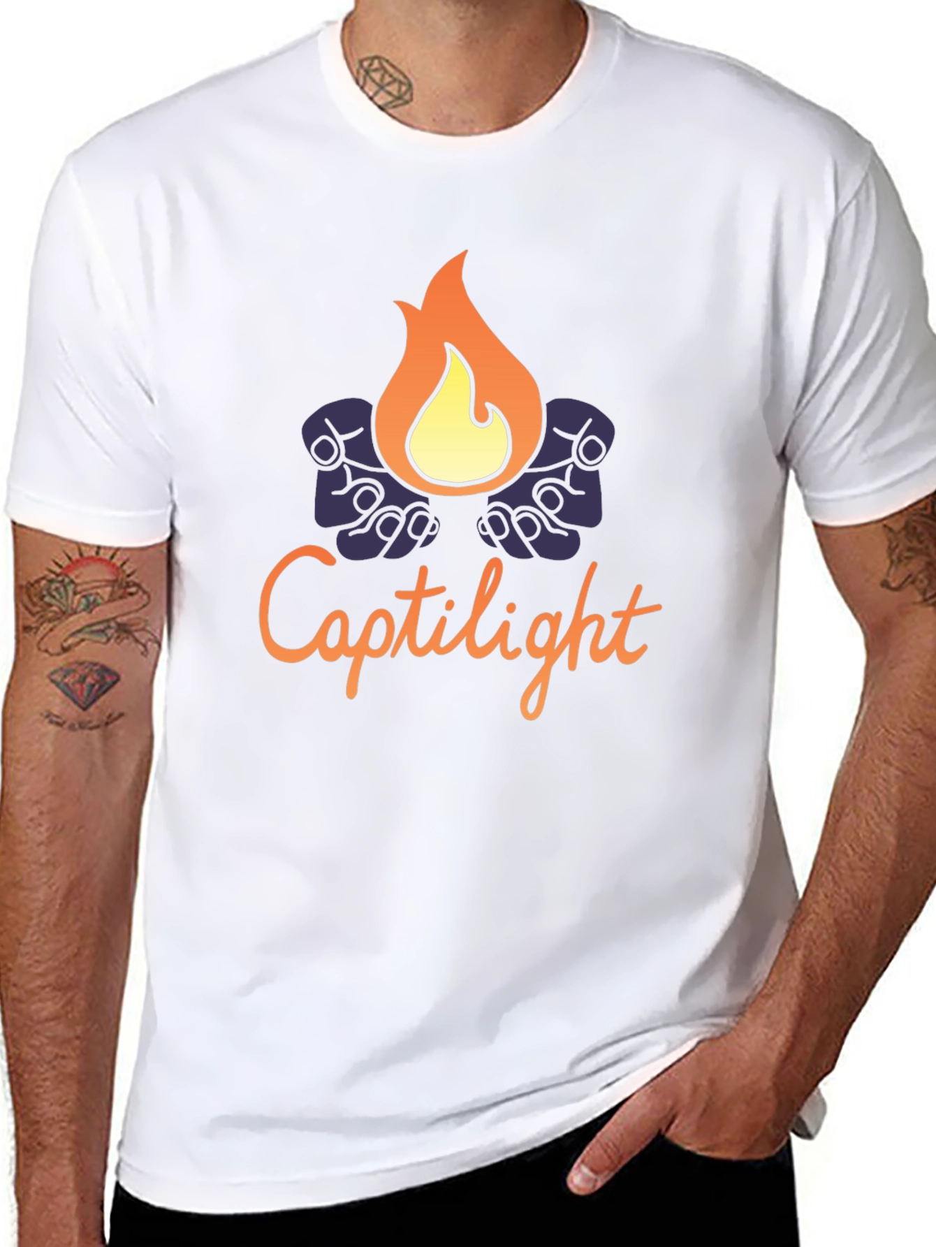 Captilight Graphic T-Shirt - Soft Black Cotton Blend
