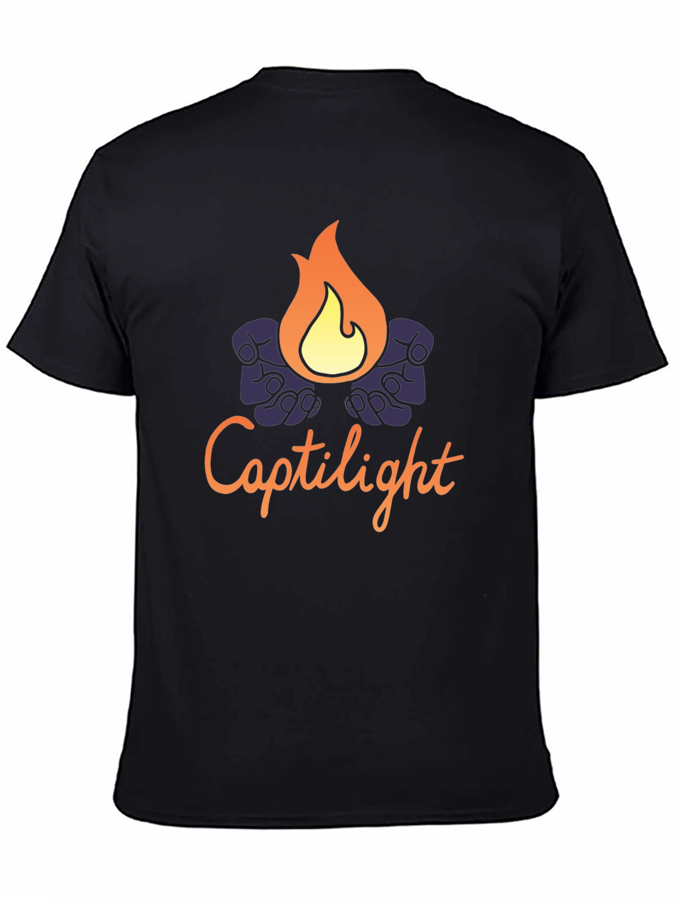 Captilight Graphic T-Shirt - Soft Black Cotton Blend