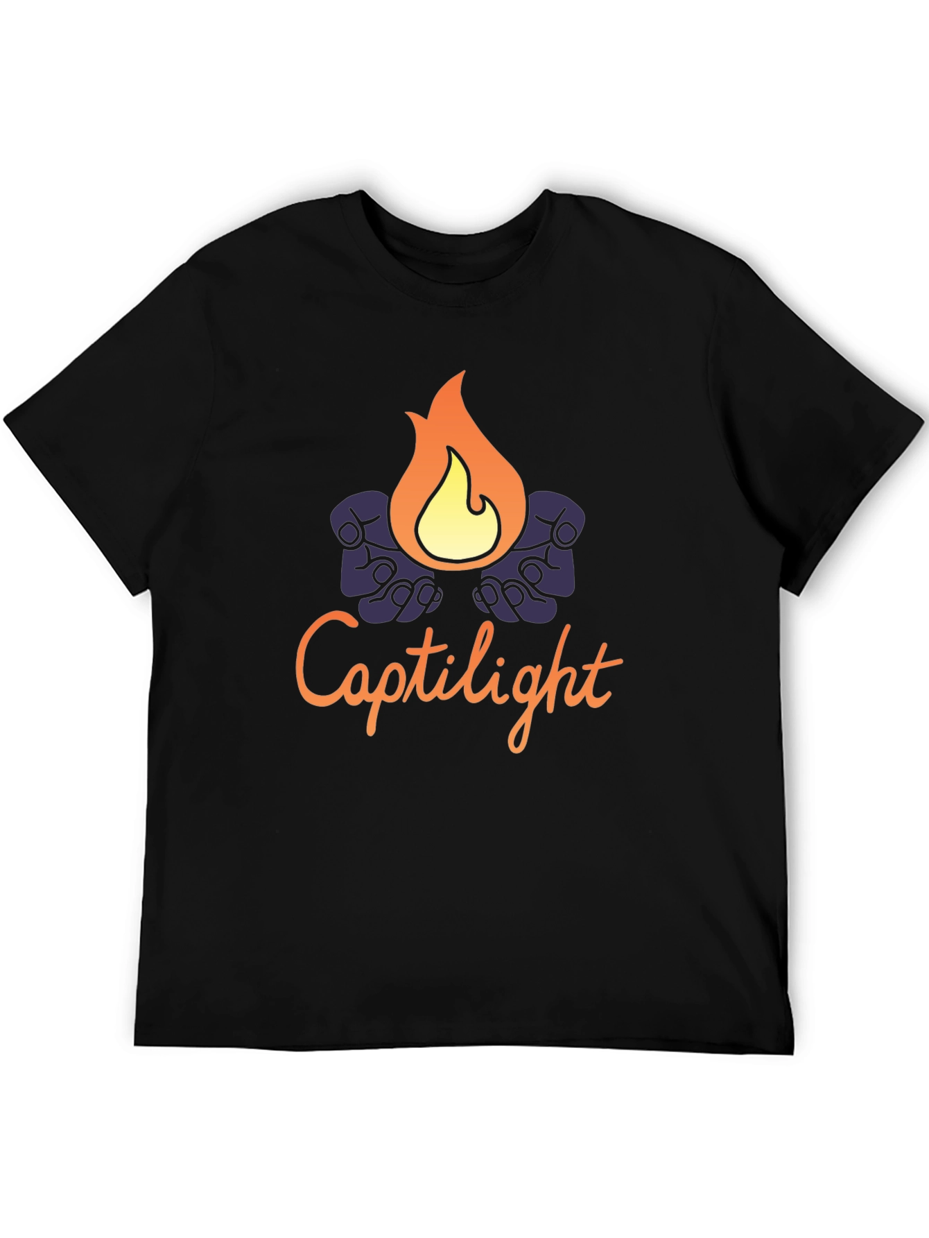 Captilight Graphic T-Shirt - Soft Black Cotton Blend