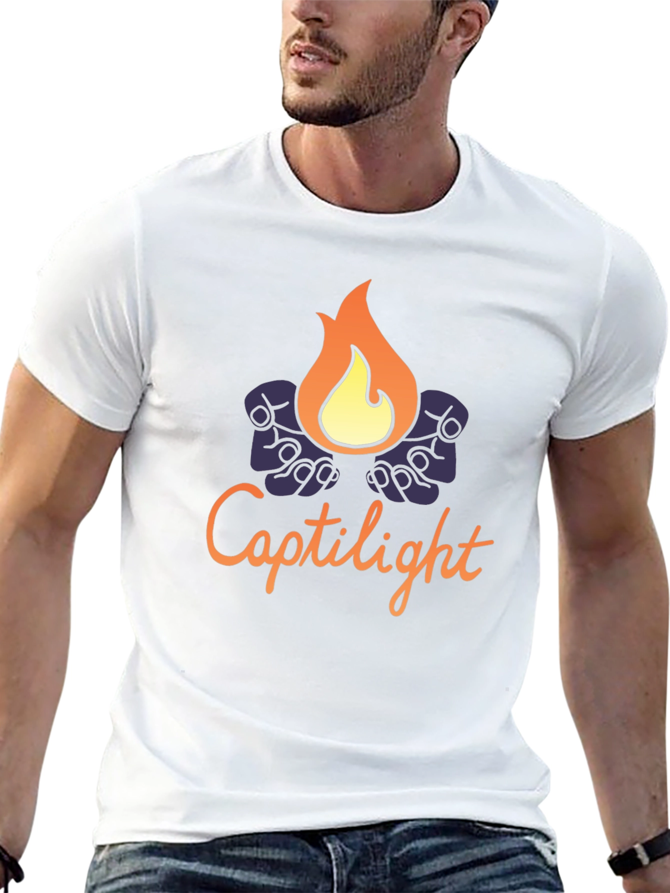 Captilight Graphic T-Shirt - Soft Black Cotton Blend