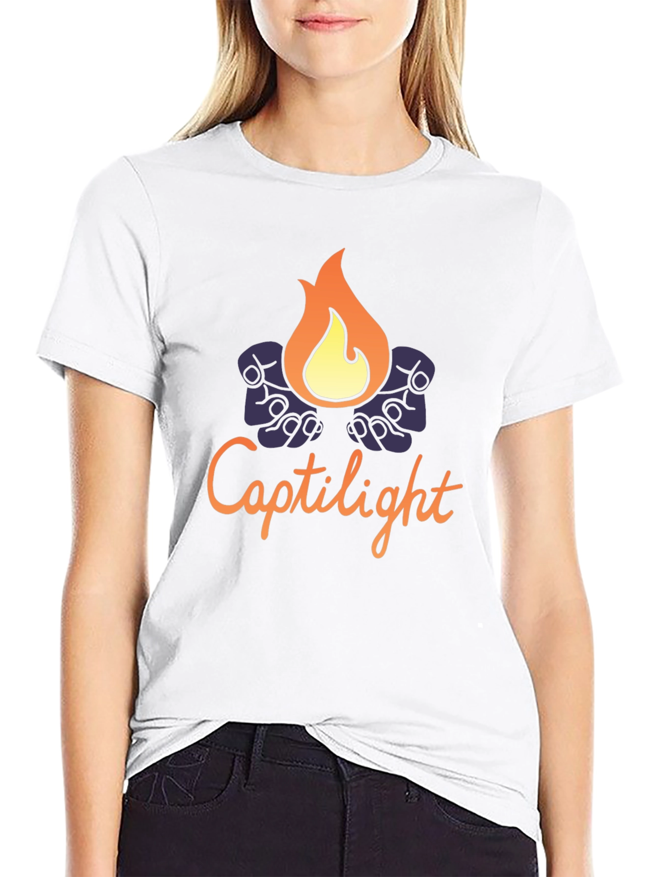Captilight Graphic T-Shirt - Soft Black Cotton Blend