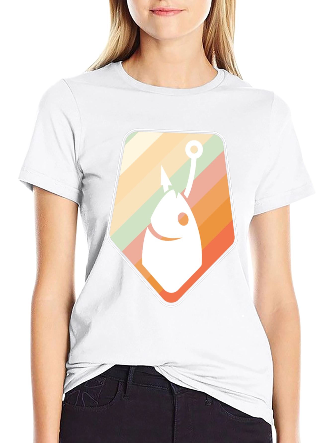 Retro Fish Hook Graphic Tee - Cool Fishing T-Shirt