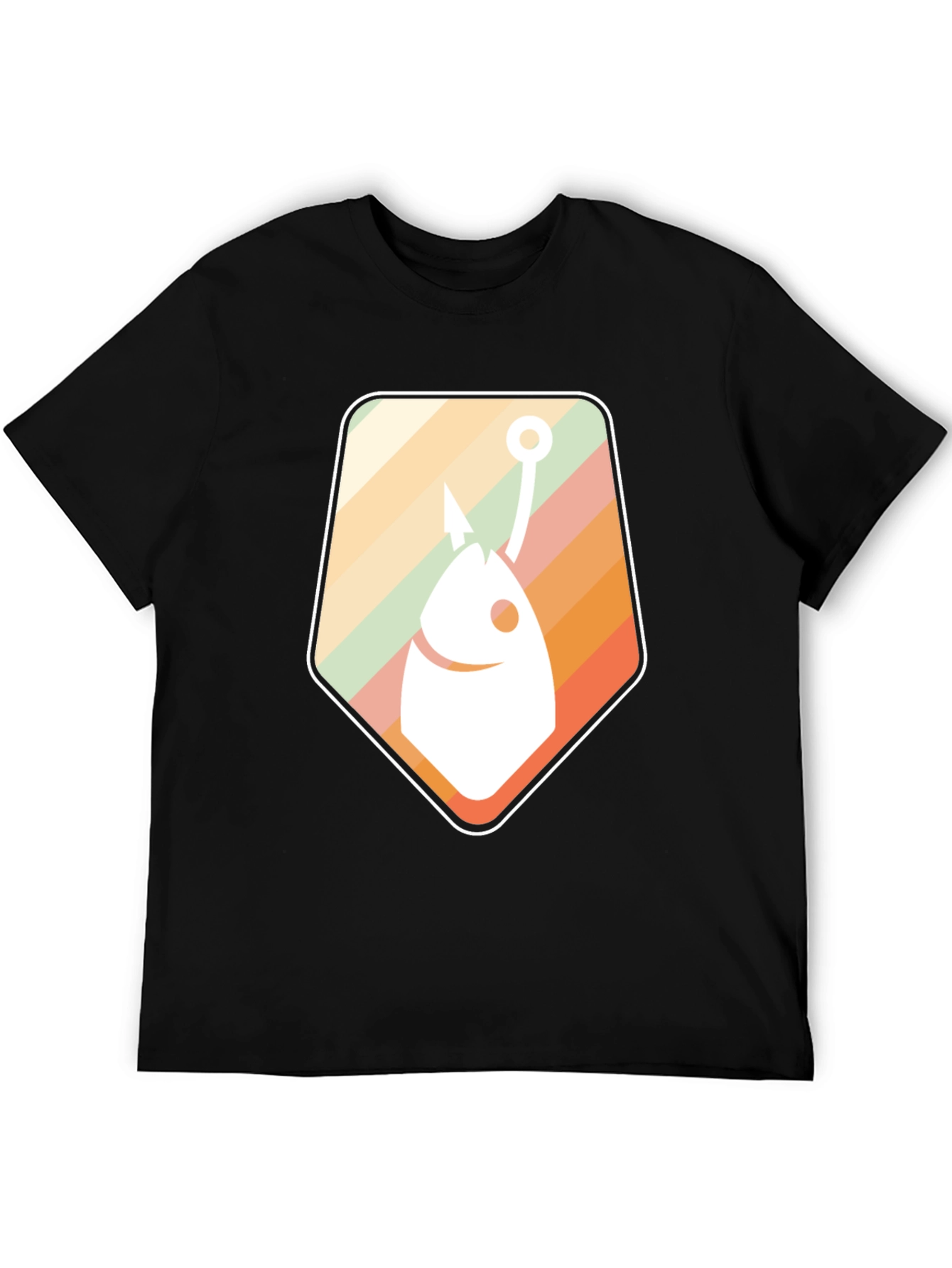 Retro Fish Hook Graphic Tee - Cool Fishing T-Shirt