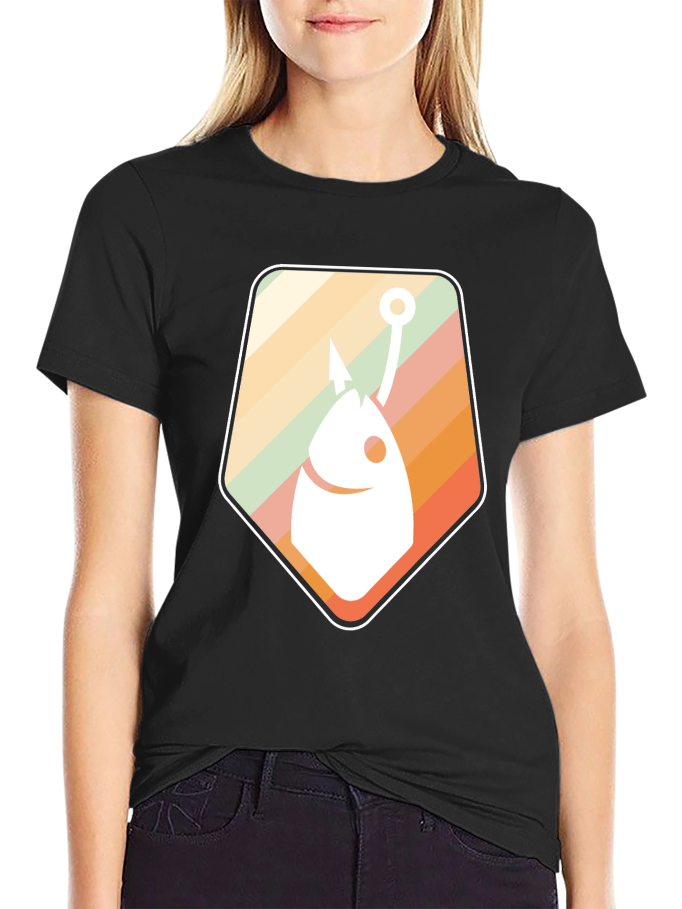 Retro Fish Hook Graphic Tee - Cool Fishing T-Shirt