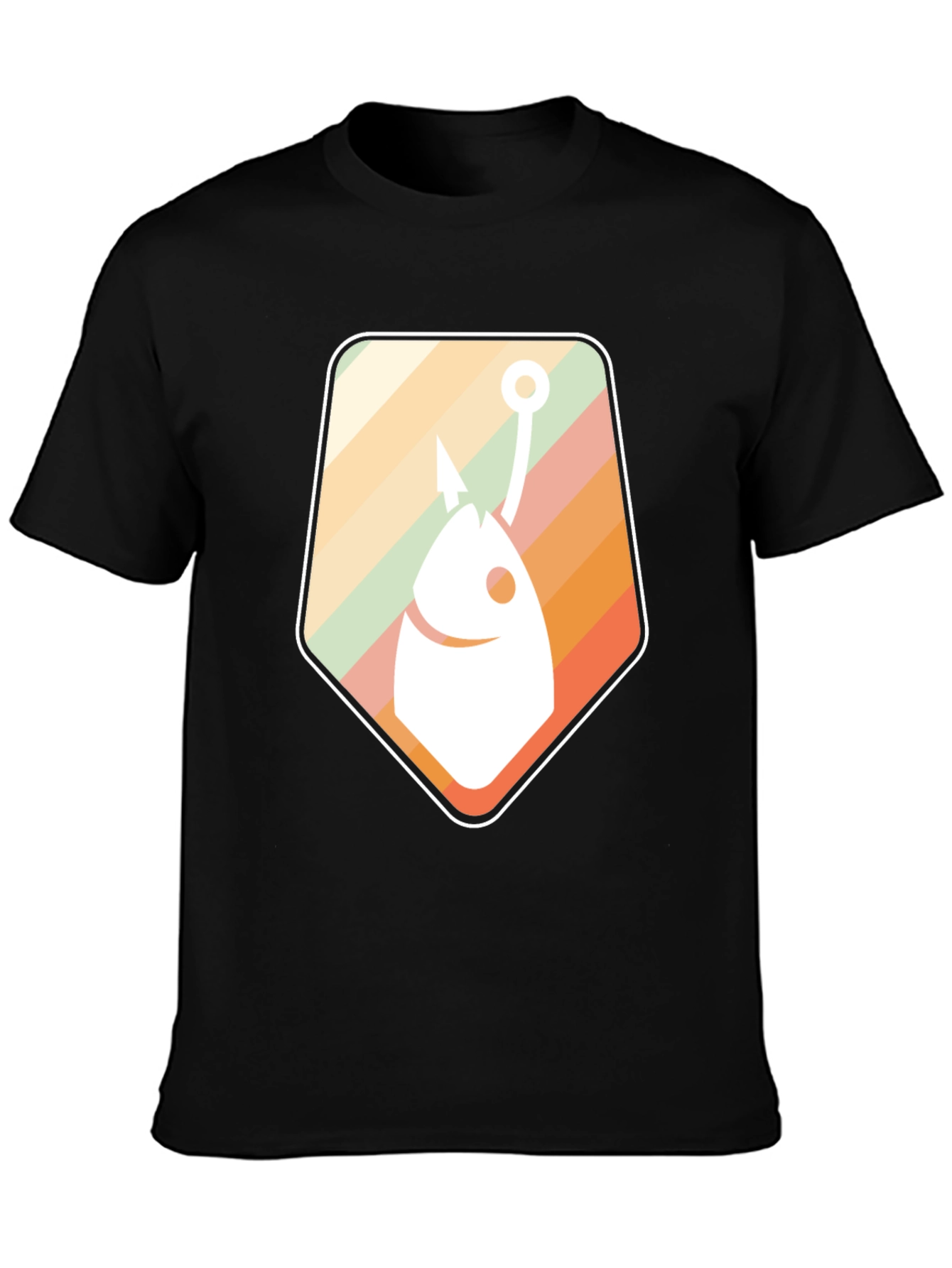 Retro Fish Hook Graphic Tee - Cool Fishing T-Shirt