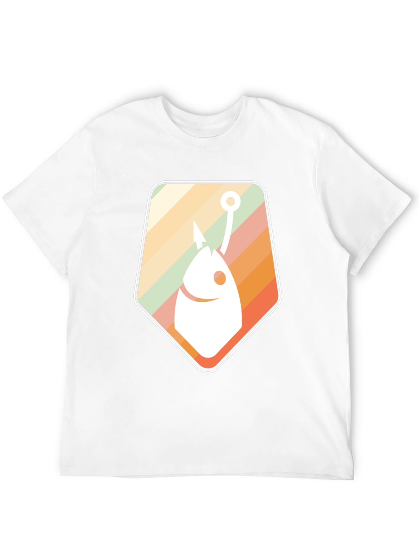 Retro Fish Hook Graphic Tee - Cool Fishing T-Shirt