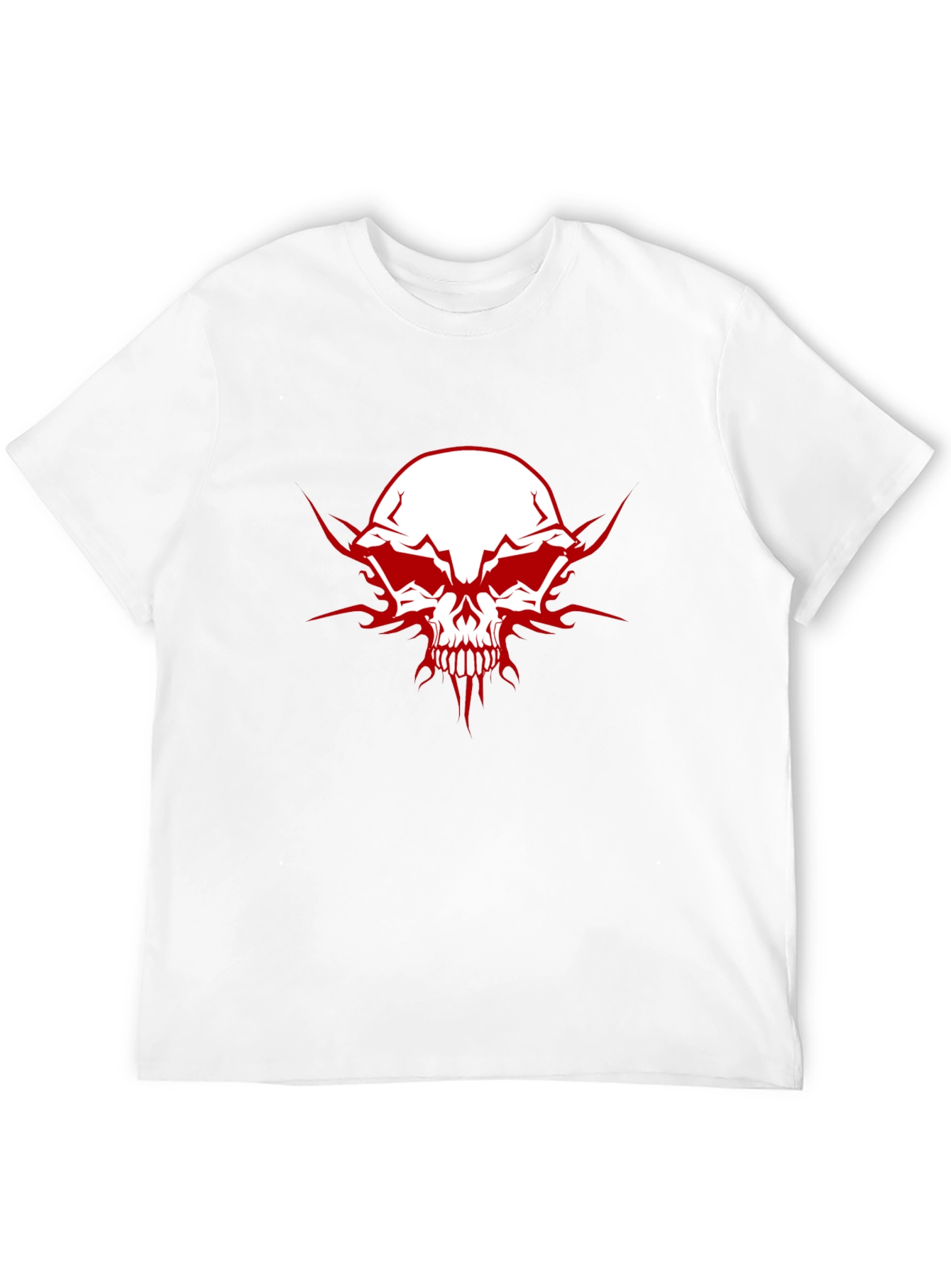Edgy Skull Graphic Tee - Mens Black Cotton T-Shirt