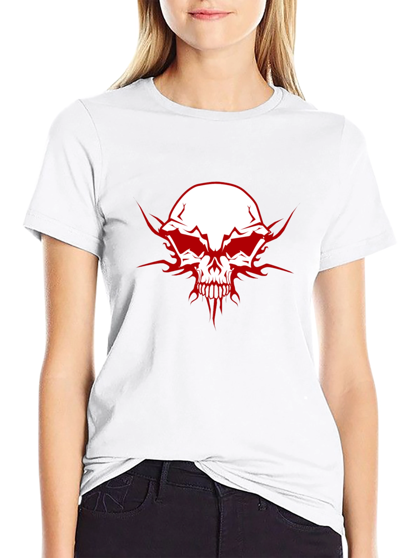 Edgy Skull Graphic Tee - Mens Black Cotton T-Shirt