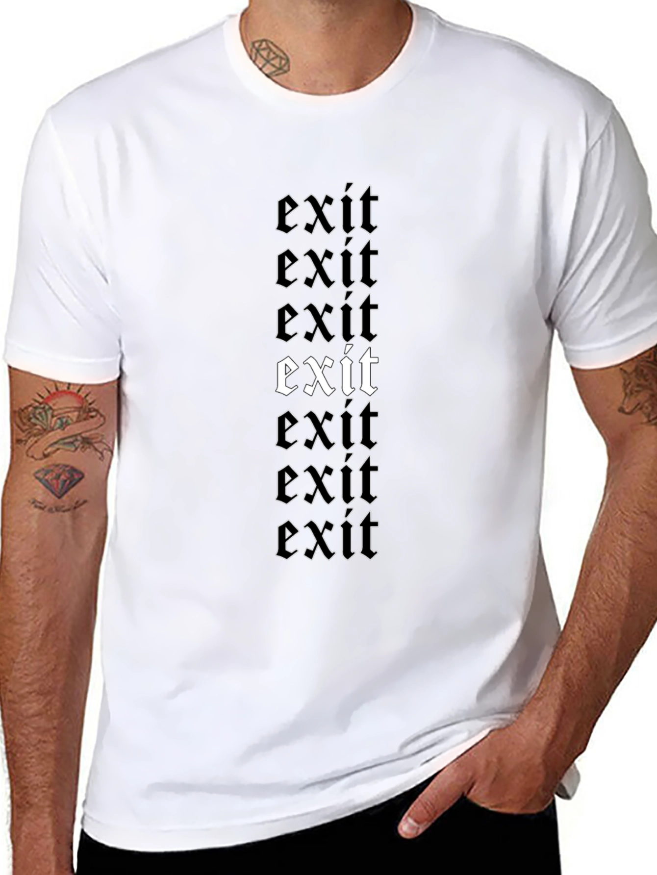 Exit T-Shirt - Gothic Style Text Design