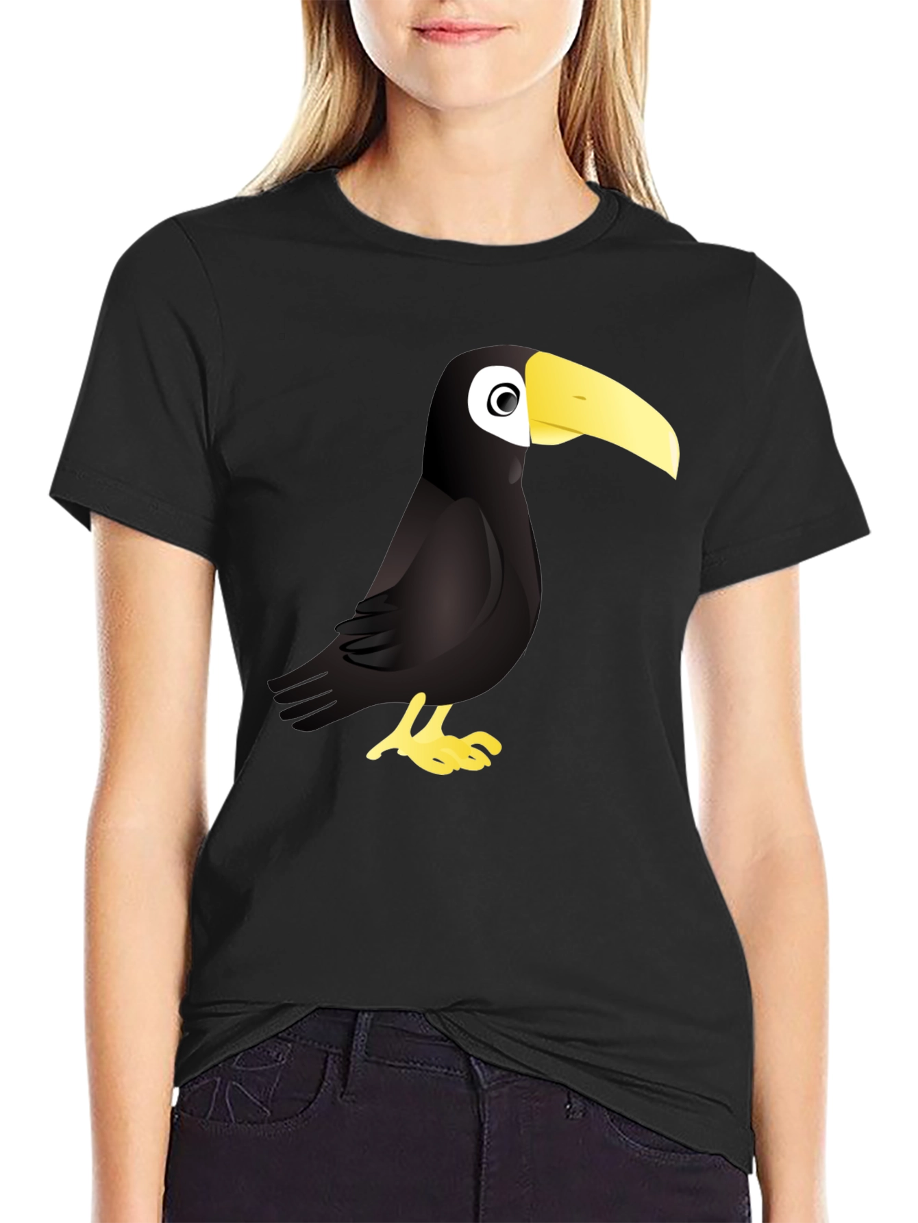 Toucan Graphic Black T-Shirt - Cool Bird Tee