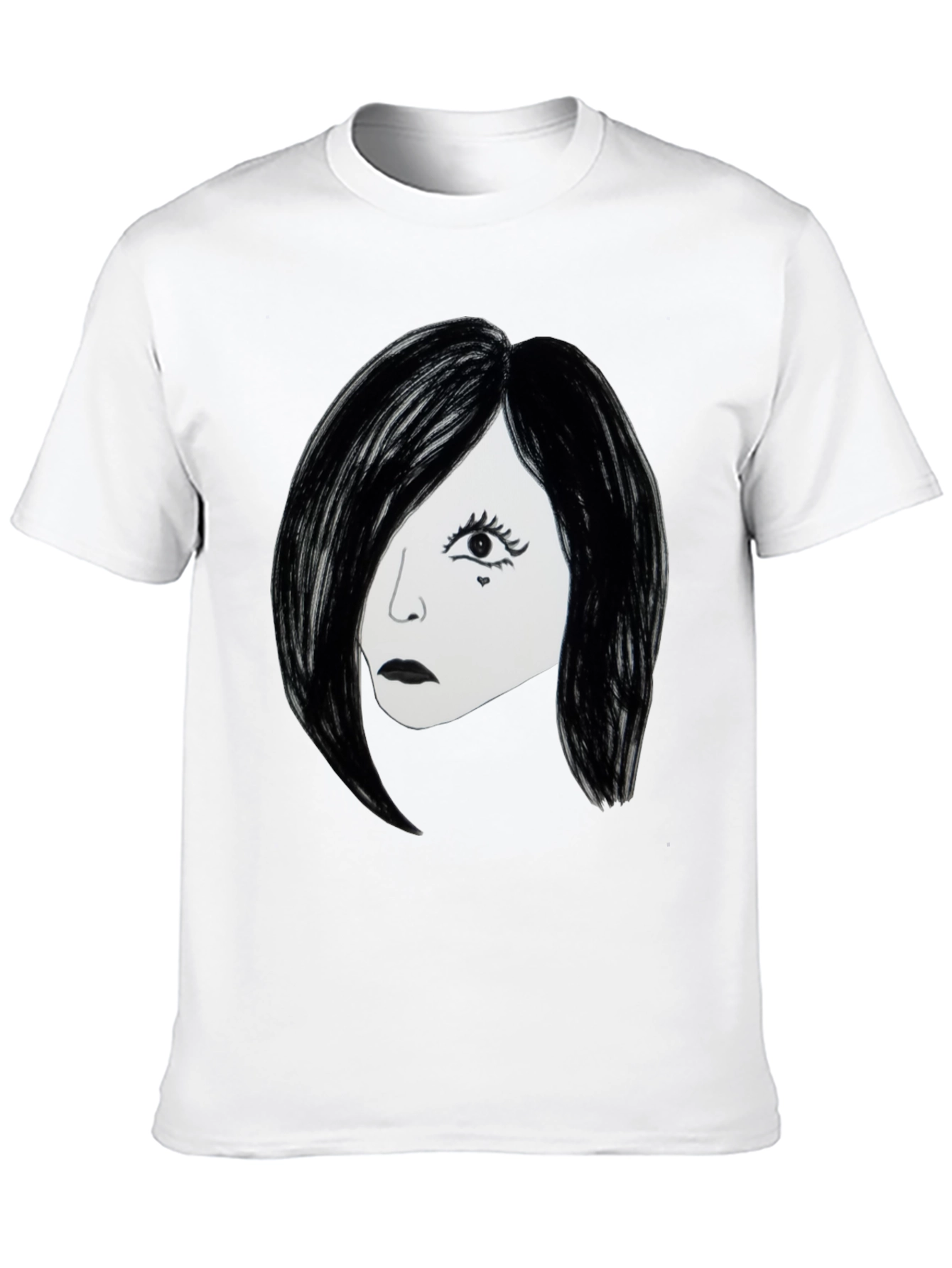 Emo Girl Graphic T-Shirt - Black Cotton Tee