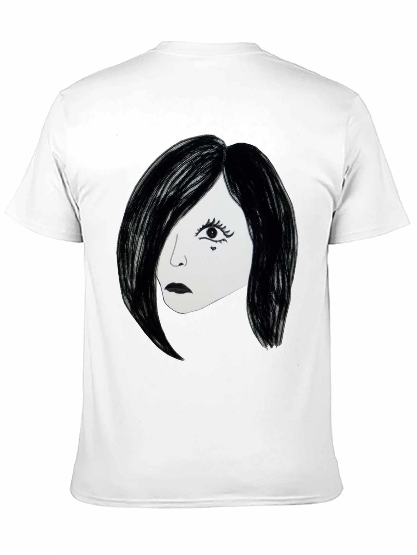 Emo Girl Graphic T-Shirt - Black Cotton Tee