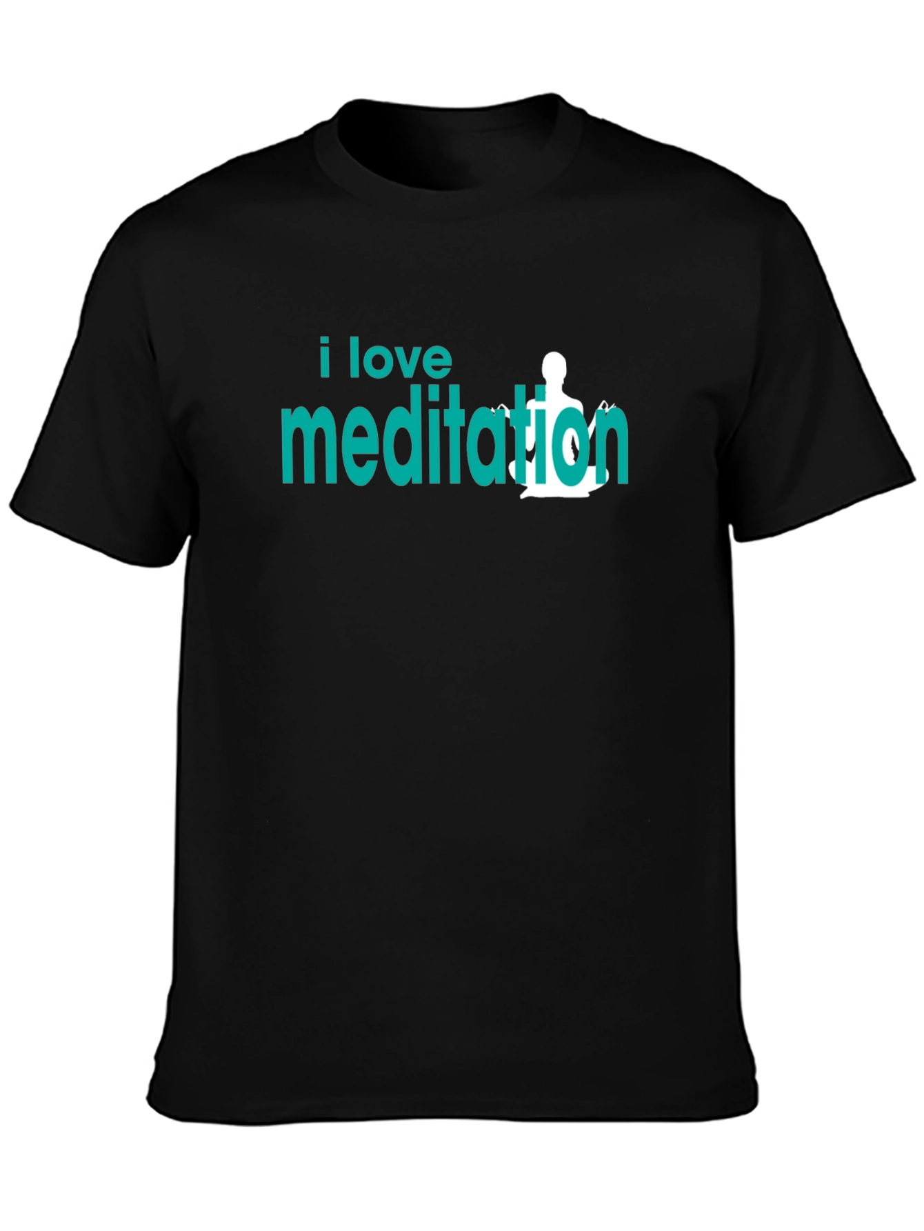 I Love Meditation Graphic T-Shirt - Black