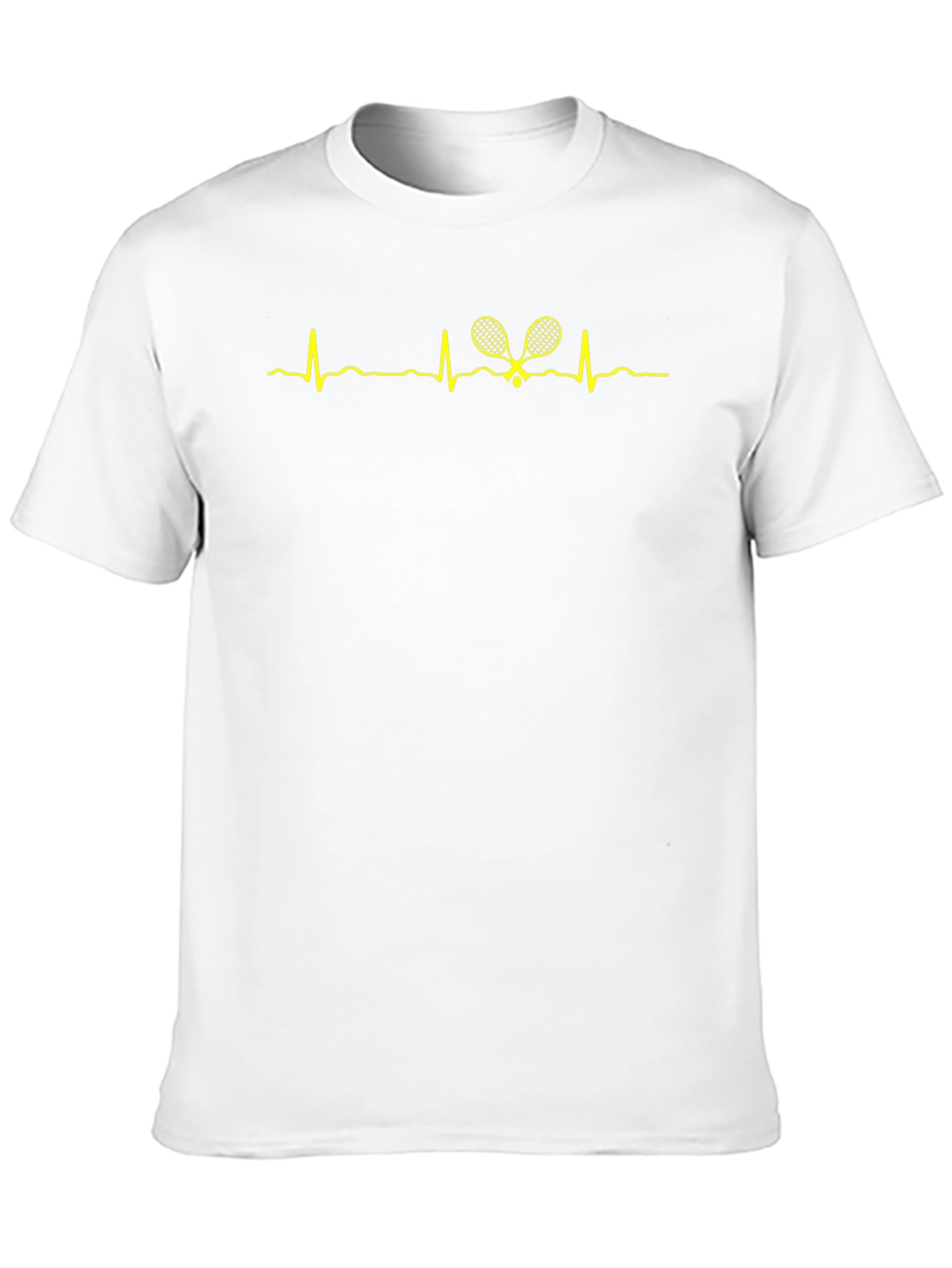 Tennis Heartbeat T-Shirt - Black Cotton Graphic Tee