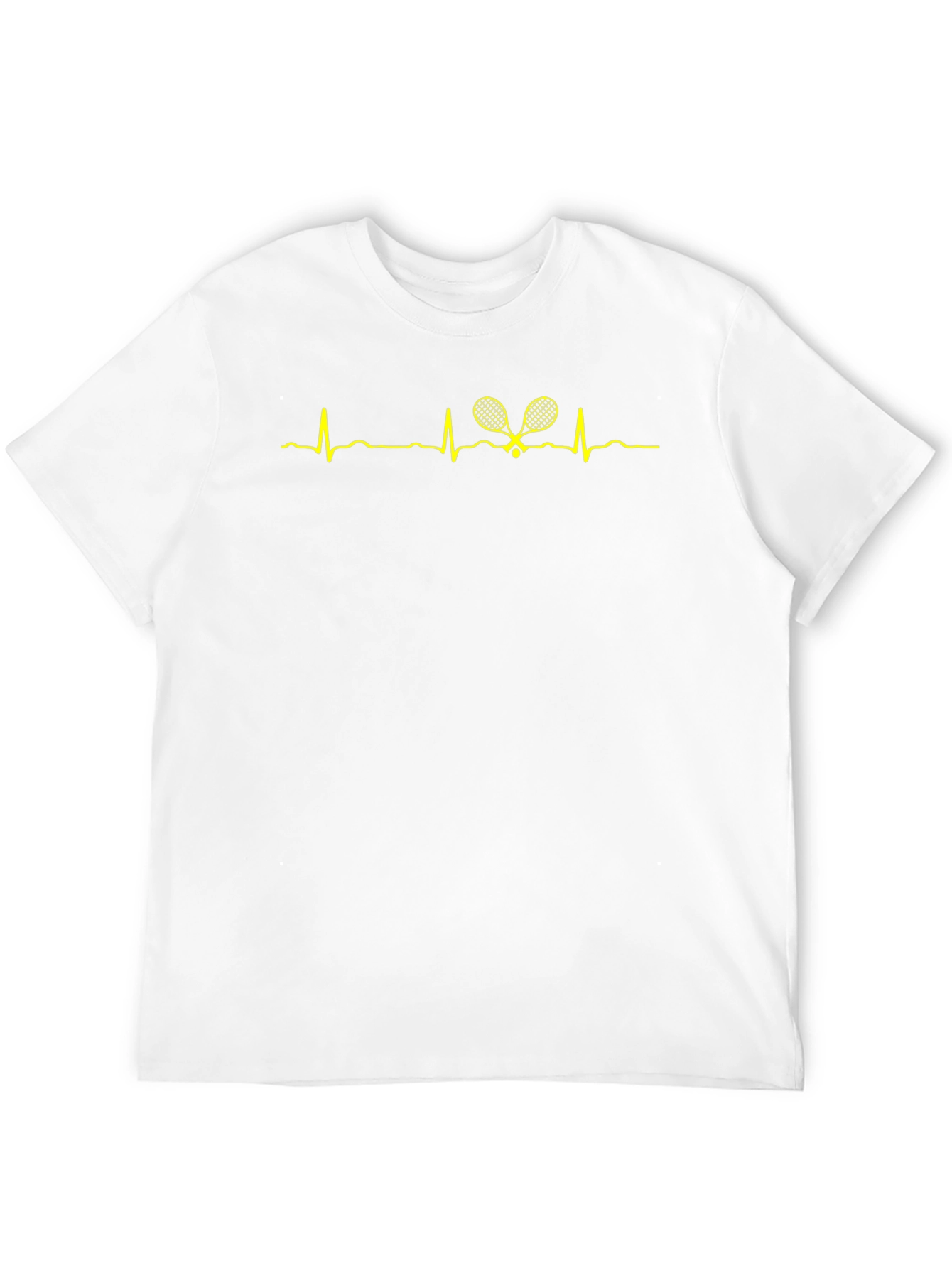 Tennis Heartbeat T-Shirt - Black Cotton Graphic Tee