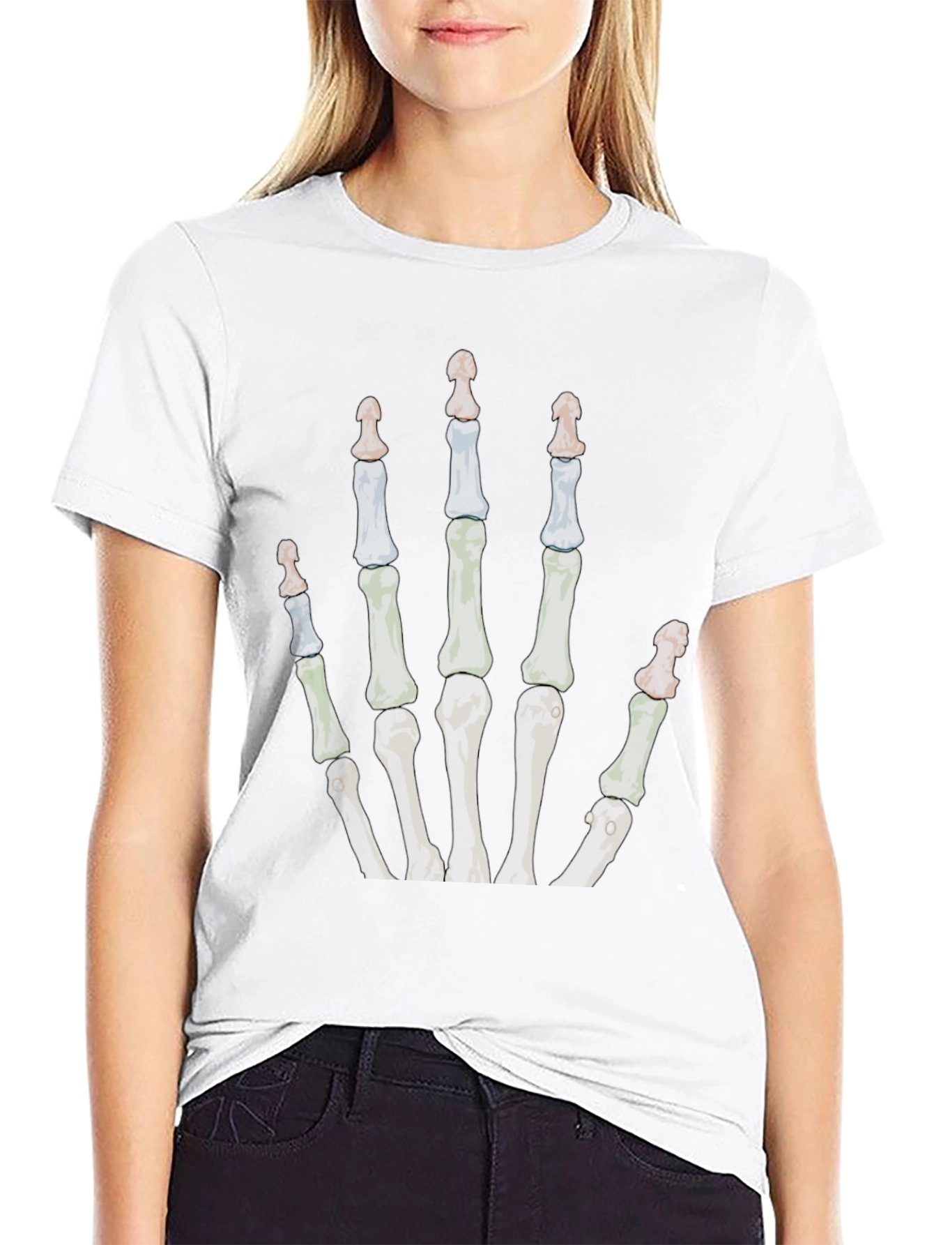Skeleton Hand T-Shirt - Graphic Print Tee