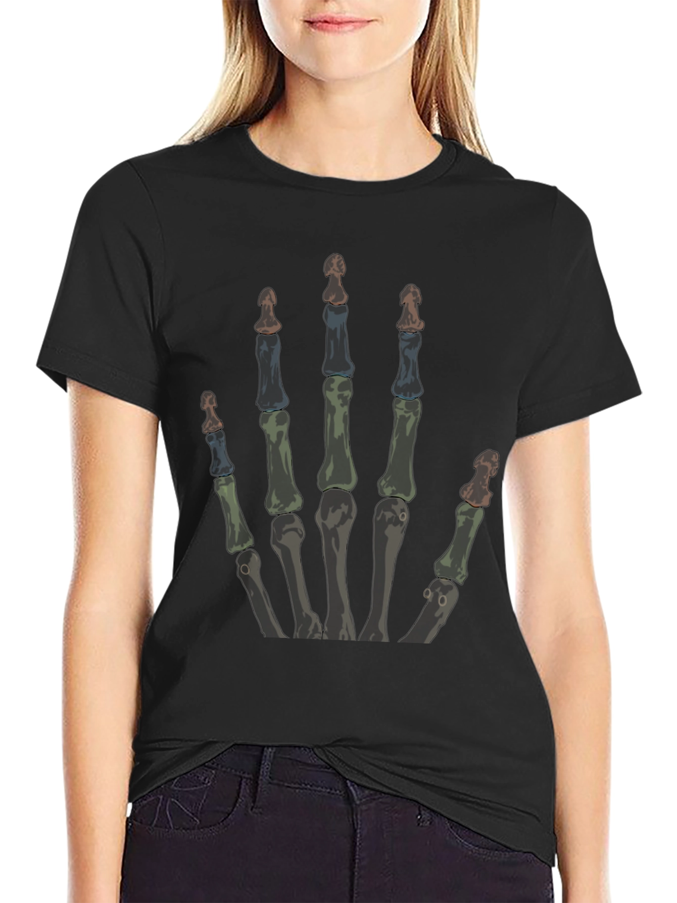 Skeleton Hand T-Shirt - Graphic Print Tee