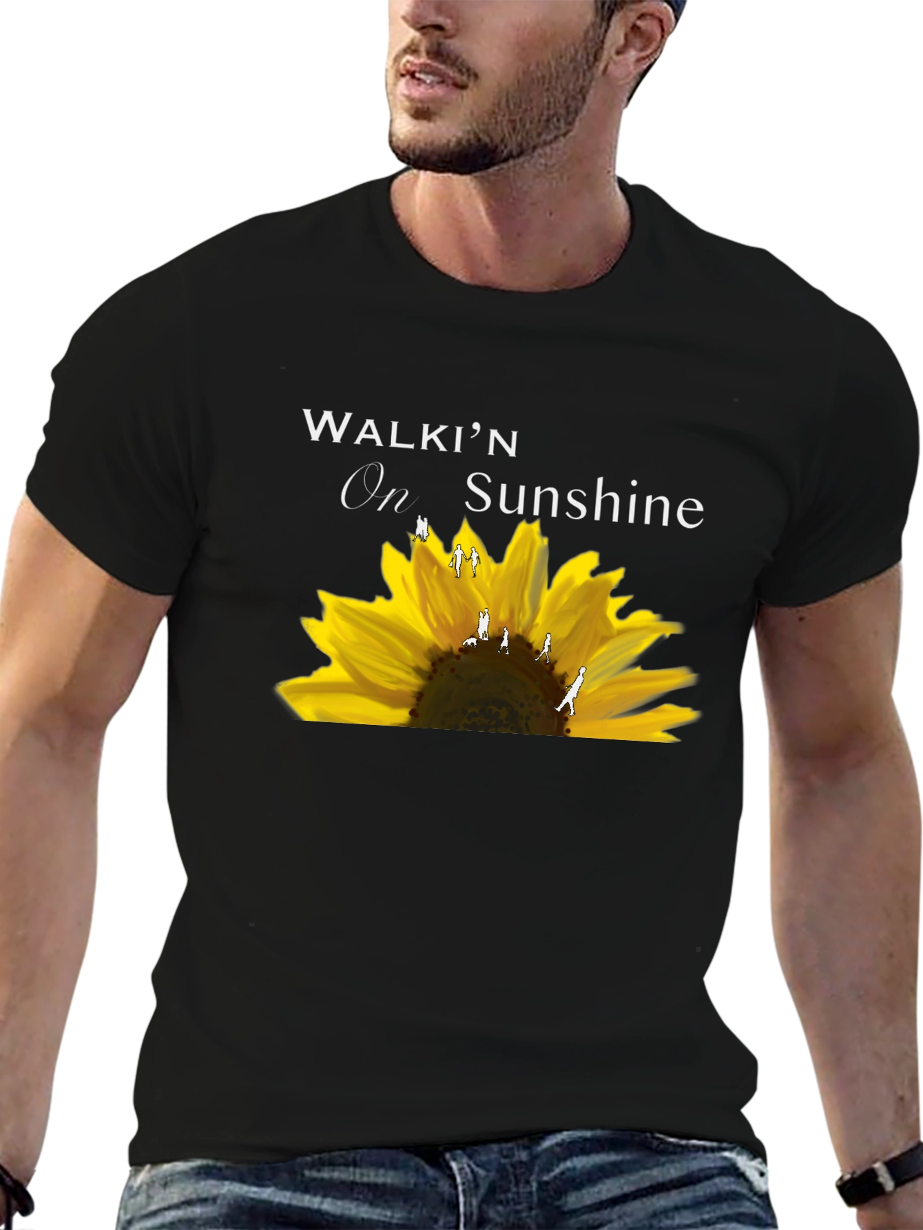 Walkin On Sunshine Sunflower Graphic T-Shirt