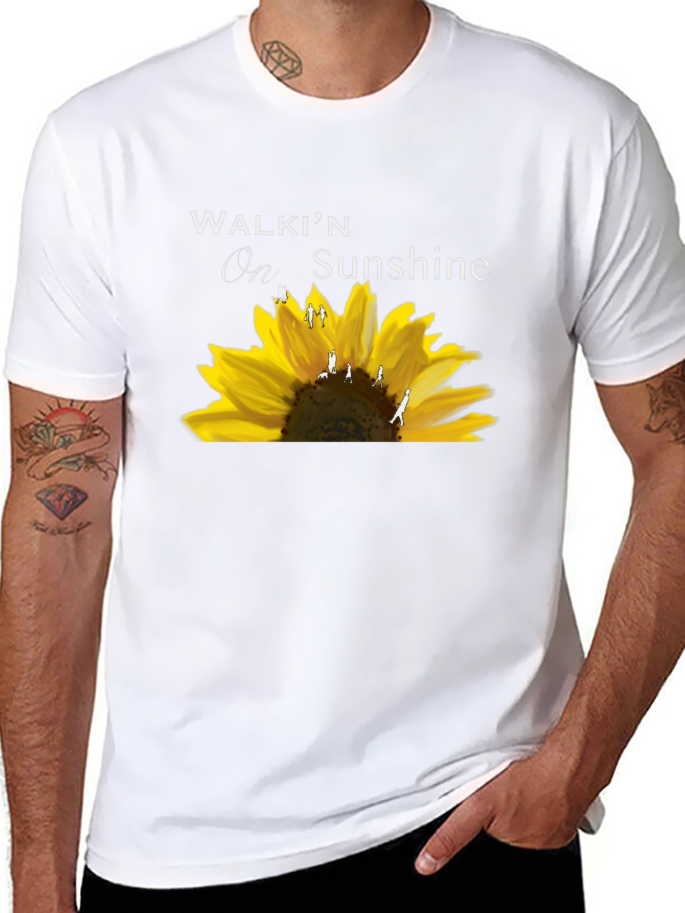 Walkin On Sunshine Sunflower Graphic T-Shirt