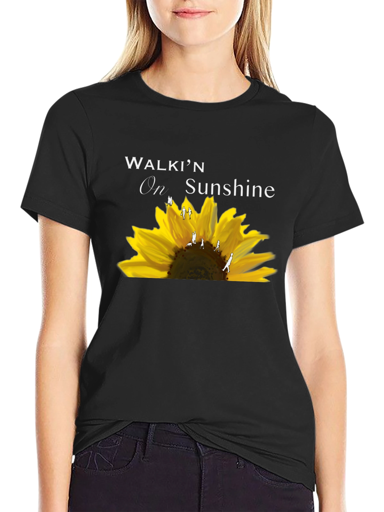 Walkin On Sunshine Sunflower Graphic T-Shirt