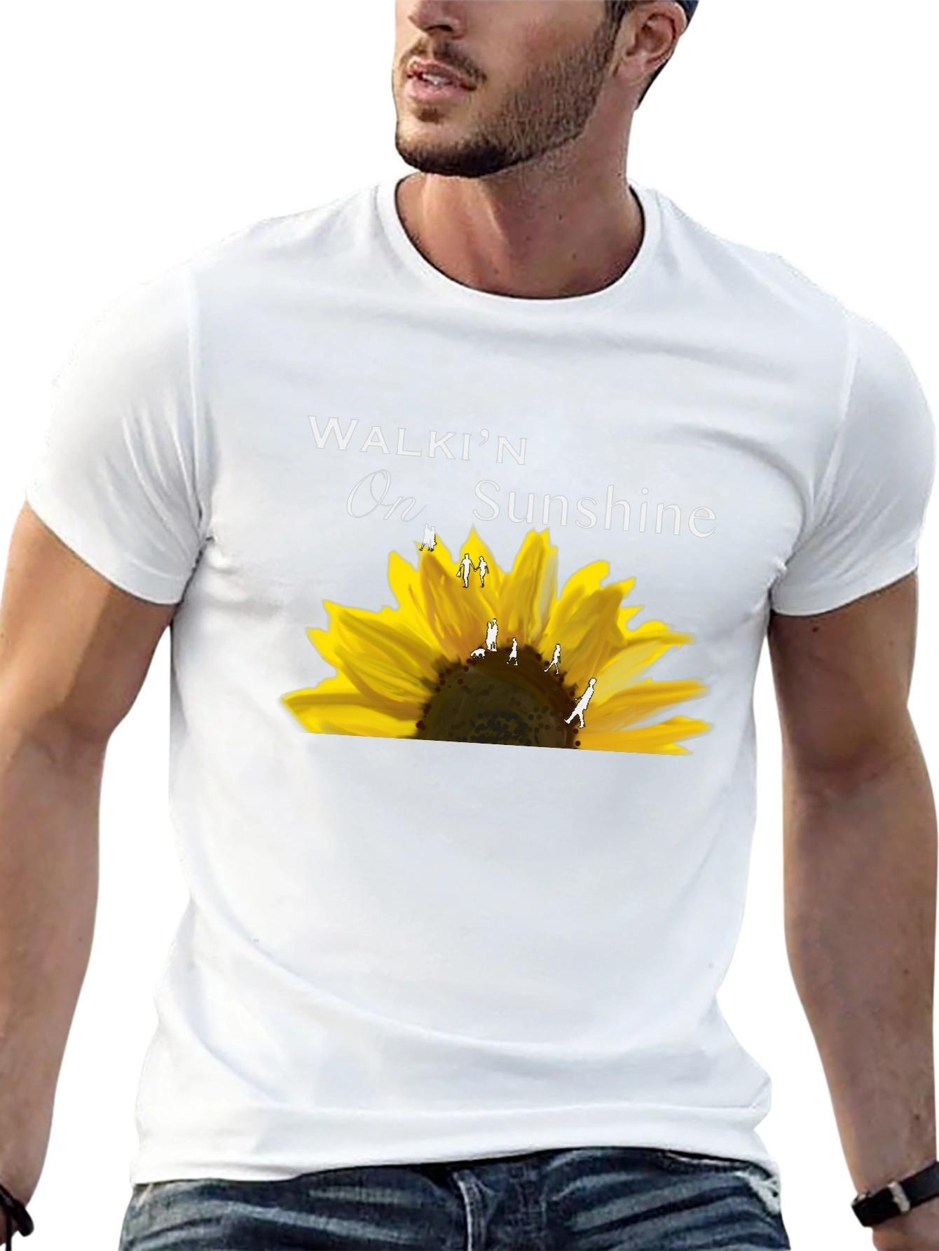 Walkin On Sunshine Sunflower Graphic T-Shirt