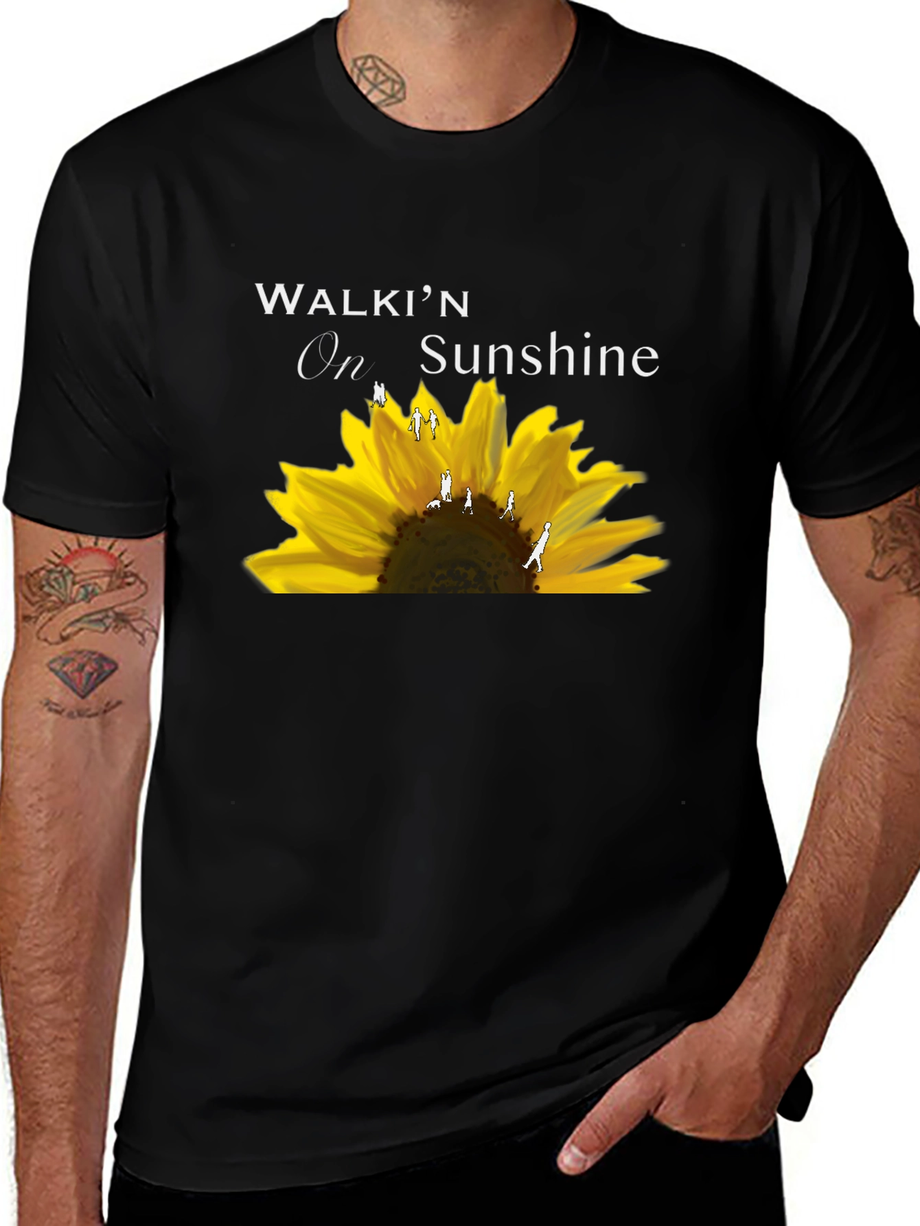 Walkin On Sunshine Sunflower Graphic T-Shirt