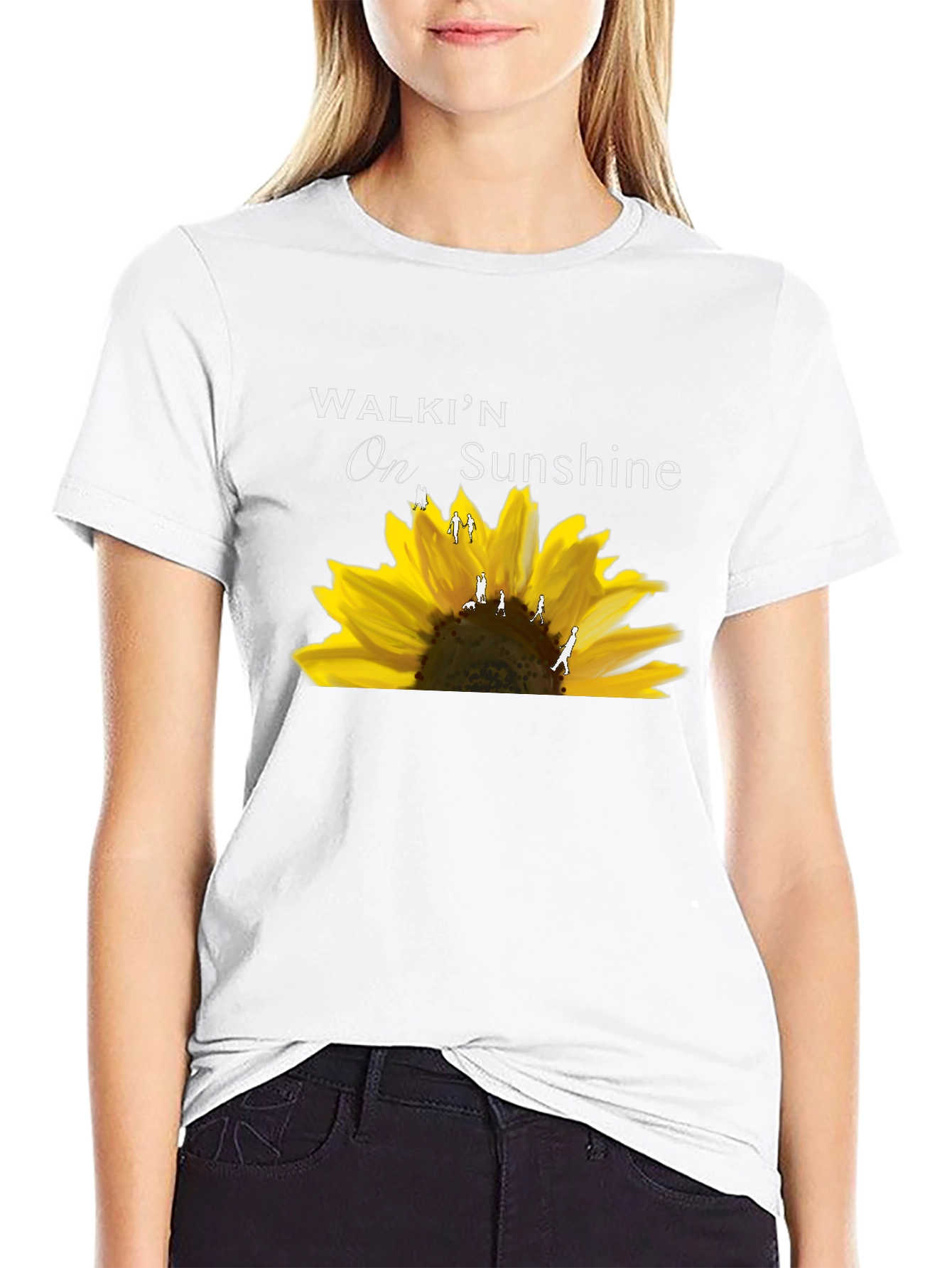 Walkin On Sunshine Sunflower Graphic T-Shirt