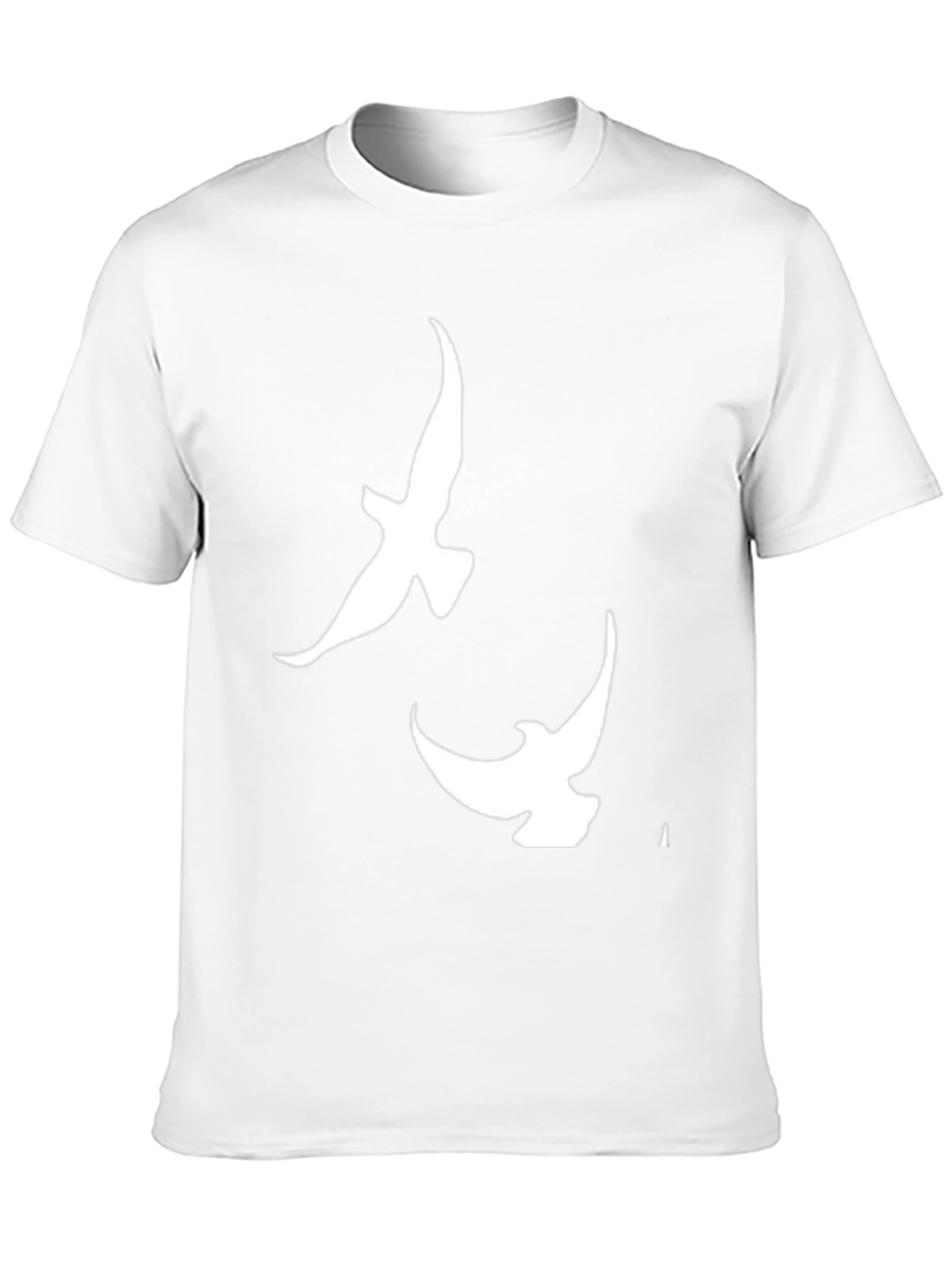 Mens Black T-shirt with White Dove Design