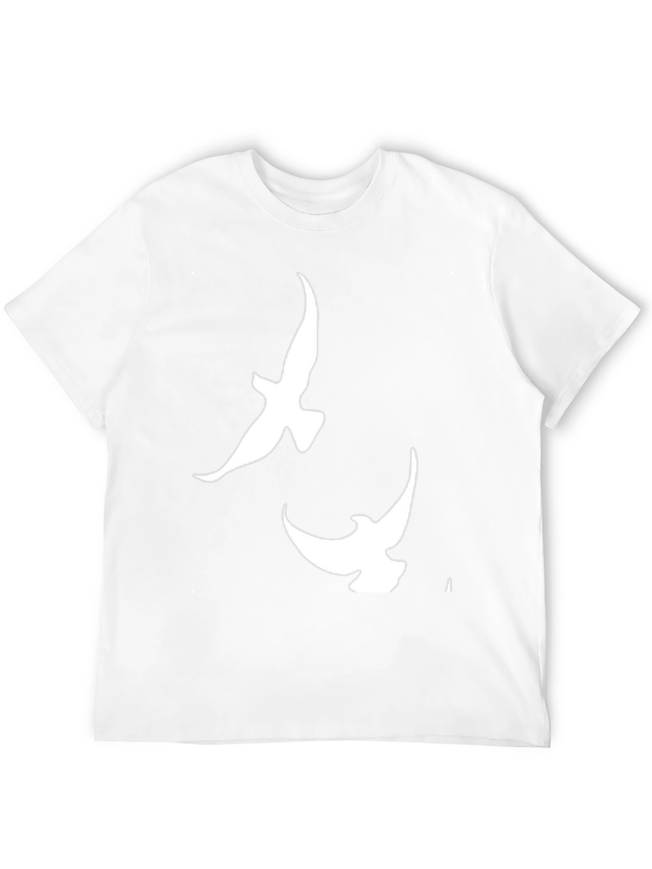 Mens Black T-shirt with White Dove Design